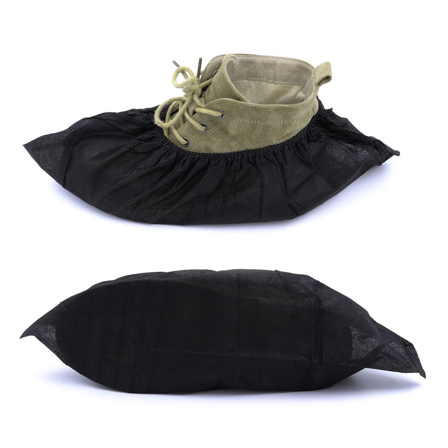 MAGIC DESIGN Professional Shoe Covers - 100 Pack | Sleek Black Disposable Boot and Shoe Booties | One Size Fits Most | Durable | Non Slip - Indoor/Outdoor (Black Color) - Image 4