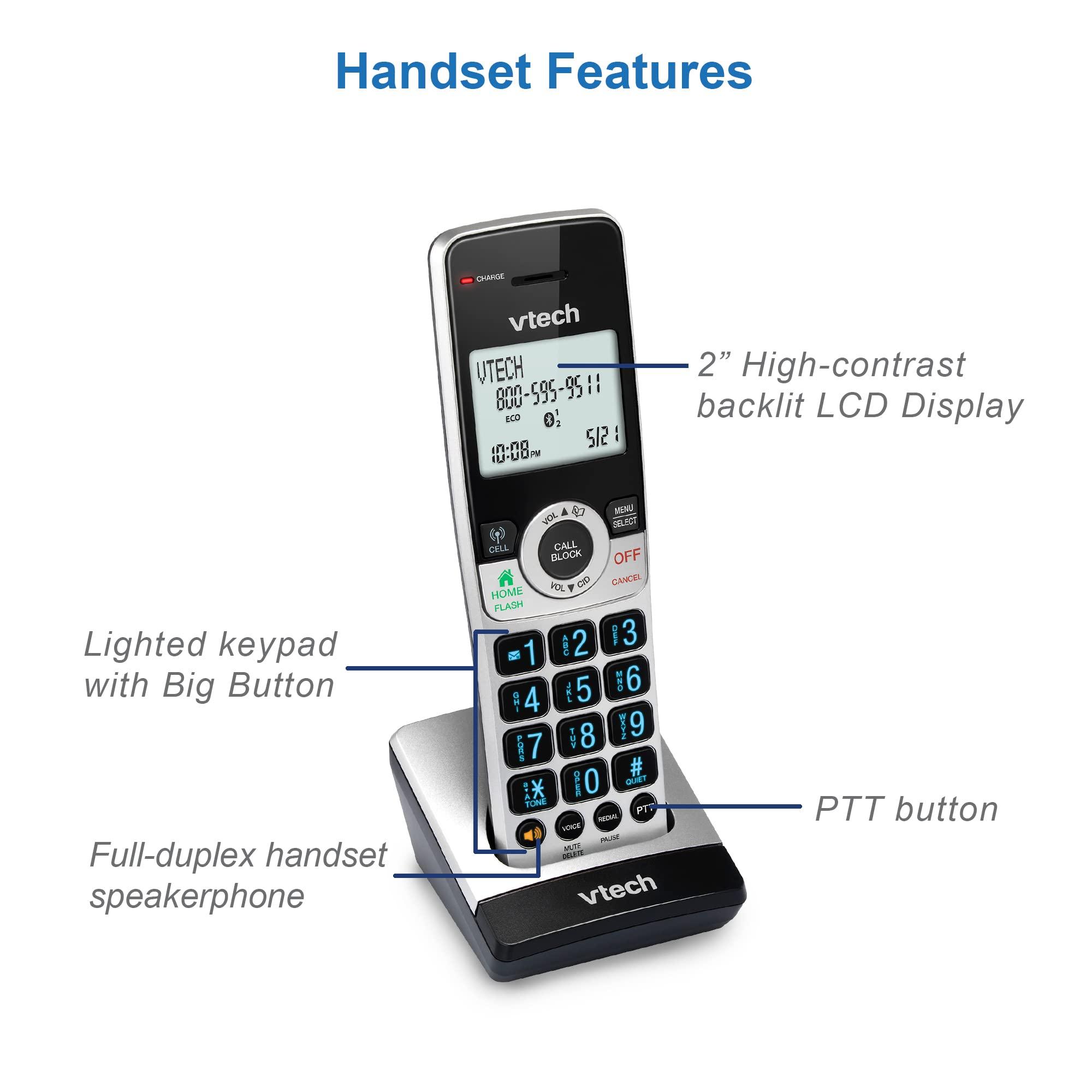 VTech IS8251-3 Business Grade 3-Handset Expandable Cordless Phone for Home Office, 5" Color Display, Programmable Short Cut Keys, Smart Call Blocking, Answering System,Bluetooth Connect to Cell - Image 13