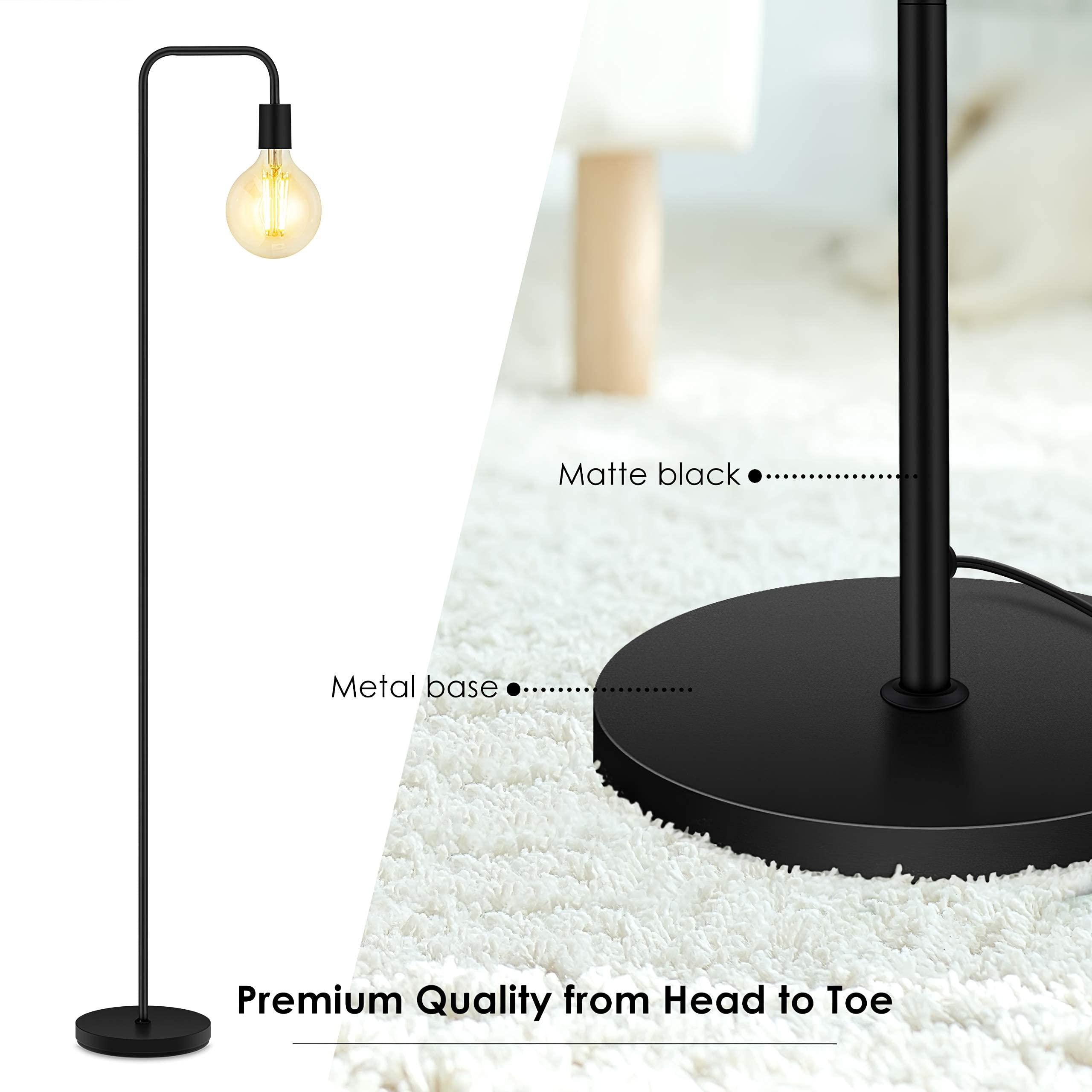 BoostArea Floor Lamp, Industrial Floor Lamp, 63 Inch Standing Lamp, E26 Socket, On/Off Footswitch, Whole Metal, ETL Listed, Modern Small Lamp for Bedroom, Living Room, Minimalist, Vintage, Mid Century - Image 10