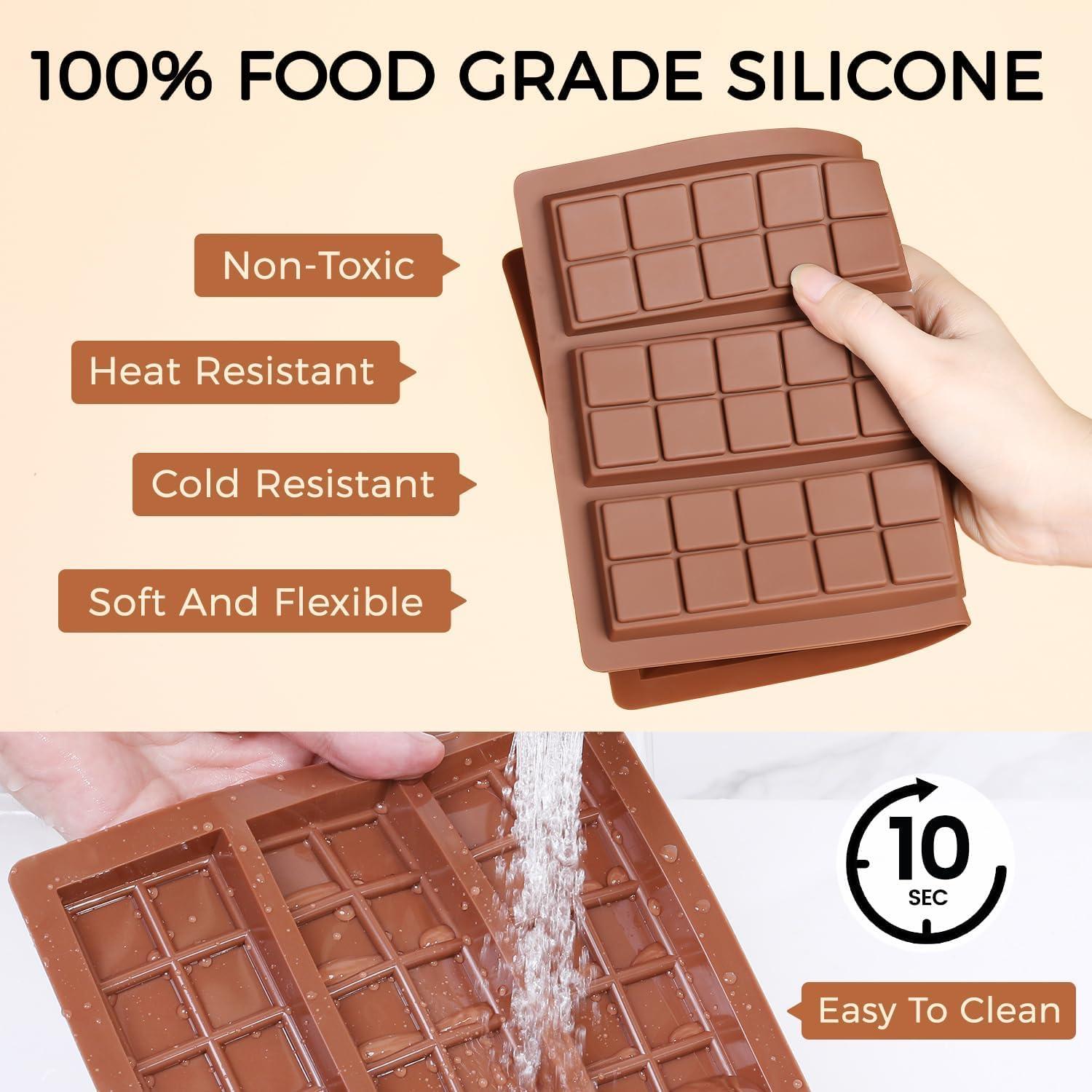 Fimary Chocolate Bar Mold - Non-Stick Chocolate Molds, Food Grade Silicone Deep Mold for Dubai Pistachio, Candy, Snacks - Image 4