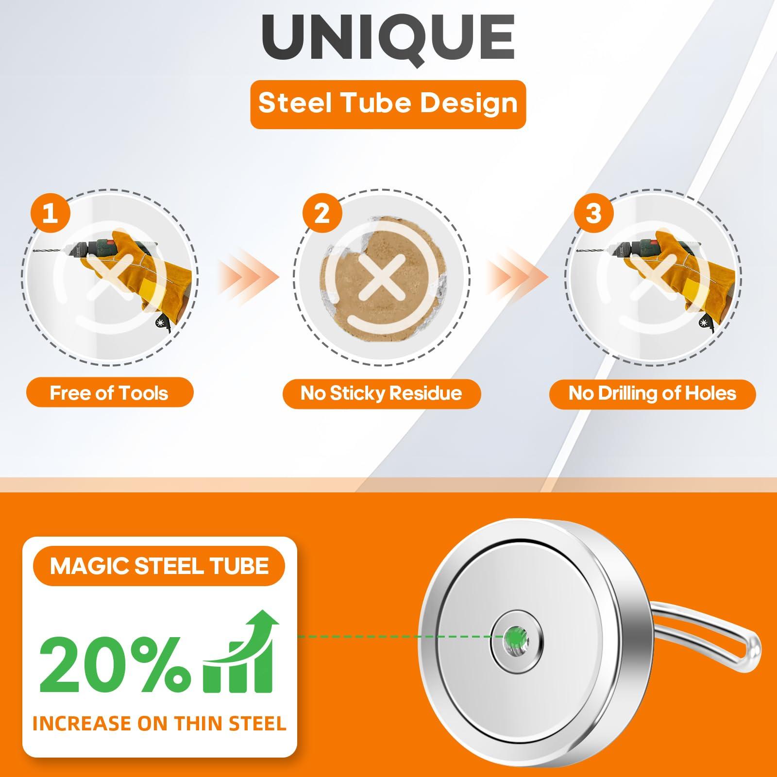Neosmuk Magnetic Hooks, Cruise Ship Essentials, 80lb+ Swing Swivel Heavy Duty Magnetic Hooks for Cruise Cabins, Refrigerator, Grill, Hanging, and Travel,Extra Strong Must-Haves, Silver. - Image 3