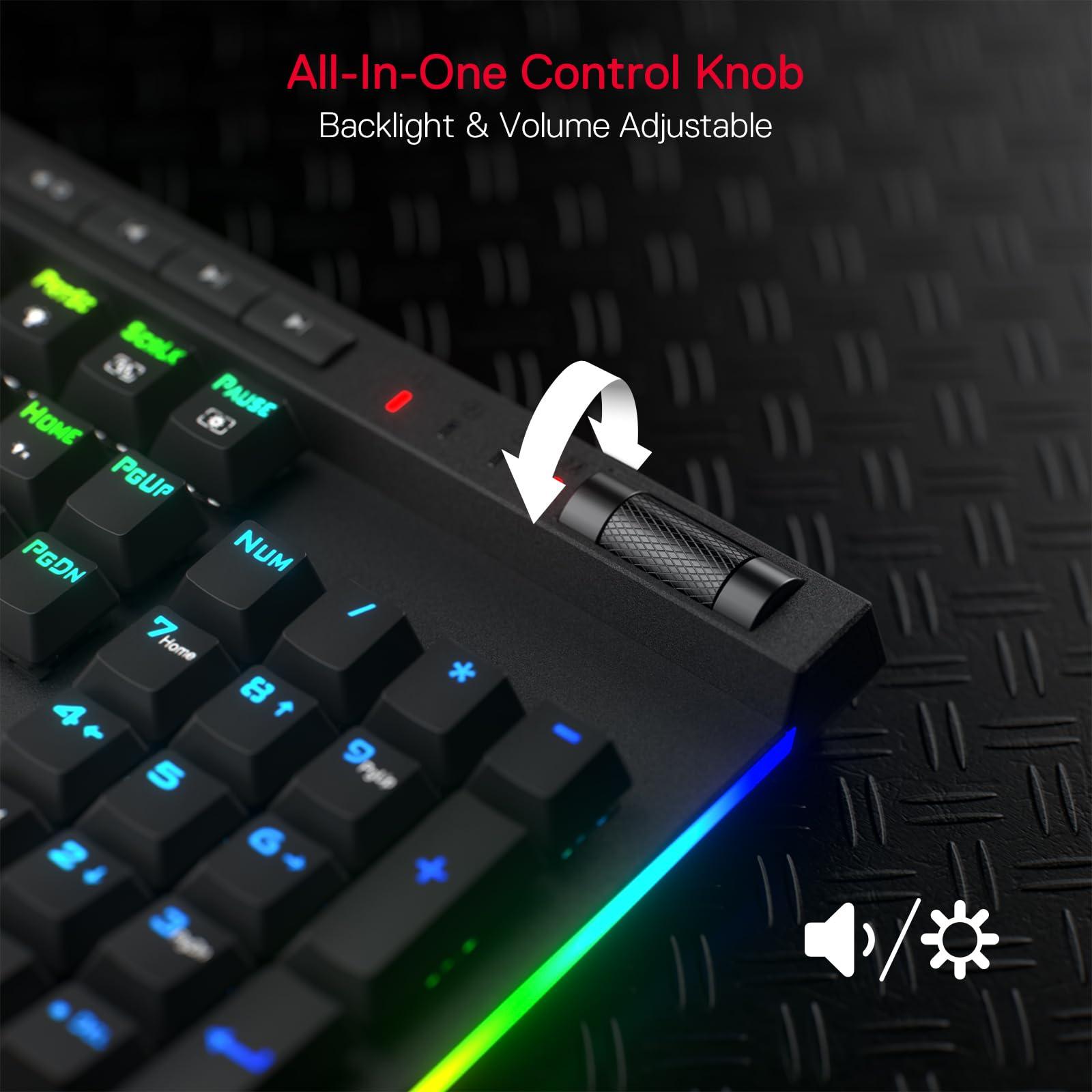 Redragon K580 PRO Wireless RGB Gaming Keyboard, 3-Modes 104 Keys Mechanical Keyboard w/Hot-Swap Socket, Dedicated Media Controls & Onboard Macro Recording, Linear Red Switch - Image 5
