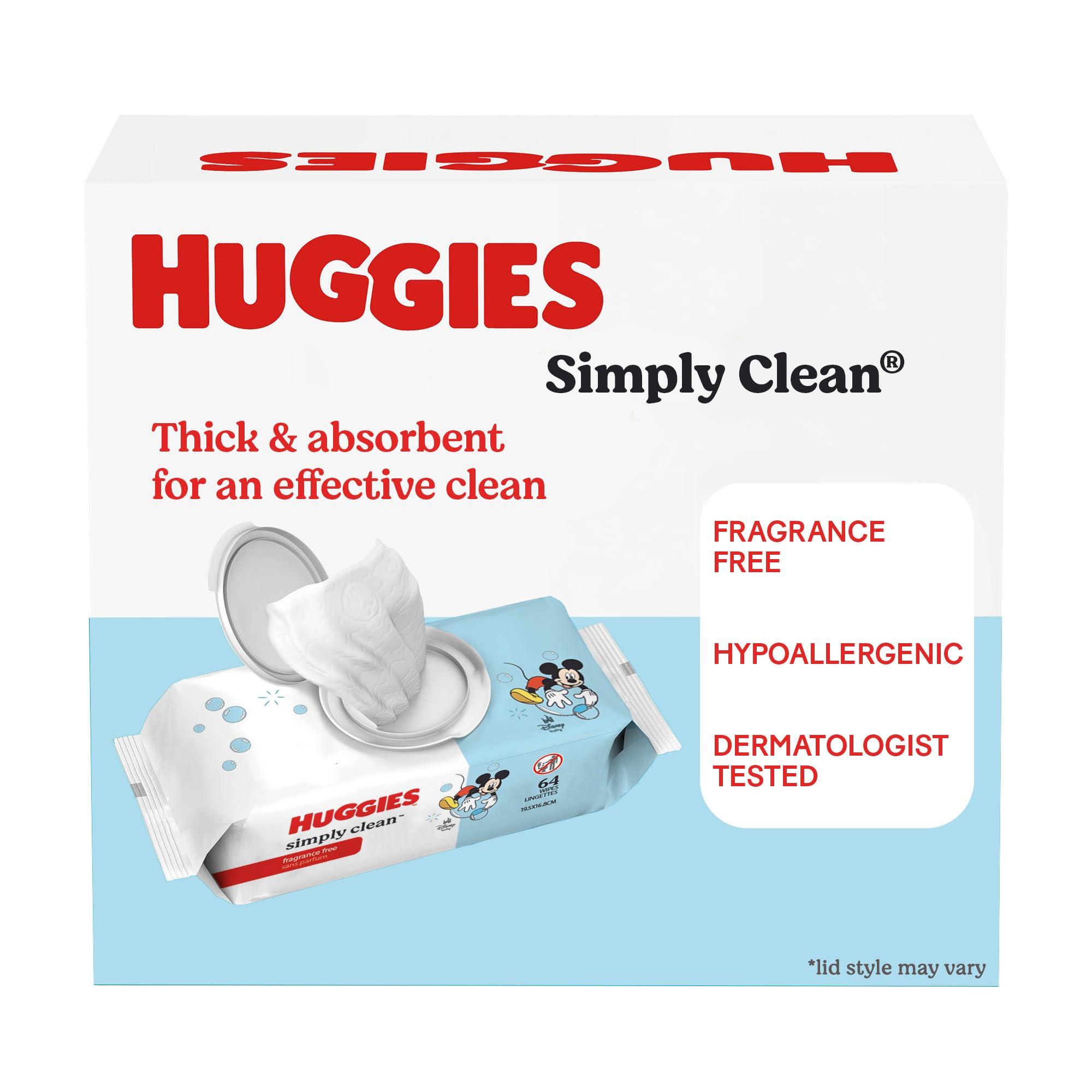 Huggies Simply Clean Unscented Baby Diaper Wipes, 11 Flip-Top Packs (704 Wipes Total), Packaging May Vary - Image 8