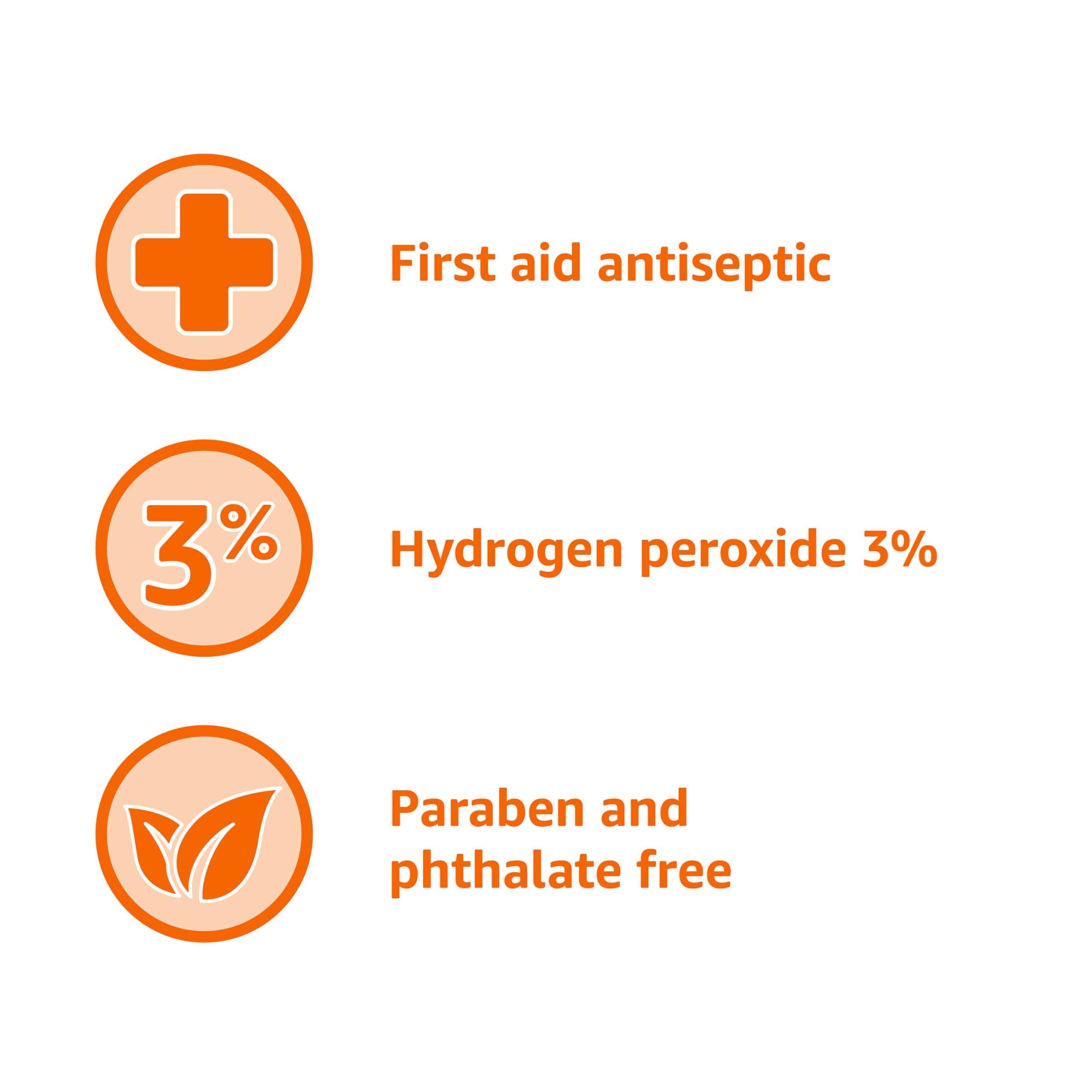 Amazon Basics Hydrogen Peroxide Topical Solution USP, First Aid Antiseptic for Cuts, Scrapes and Wound Disinfection, Pack of 1, 32 fl oz - Image 5