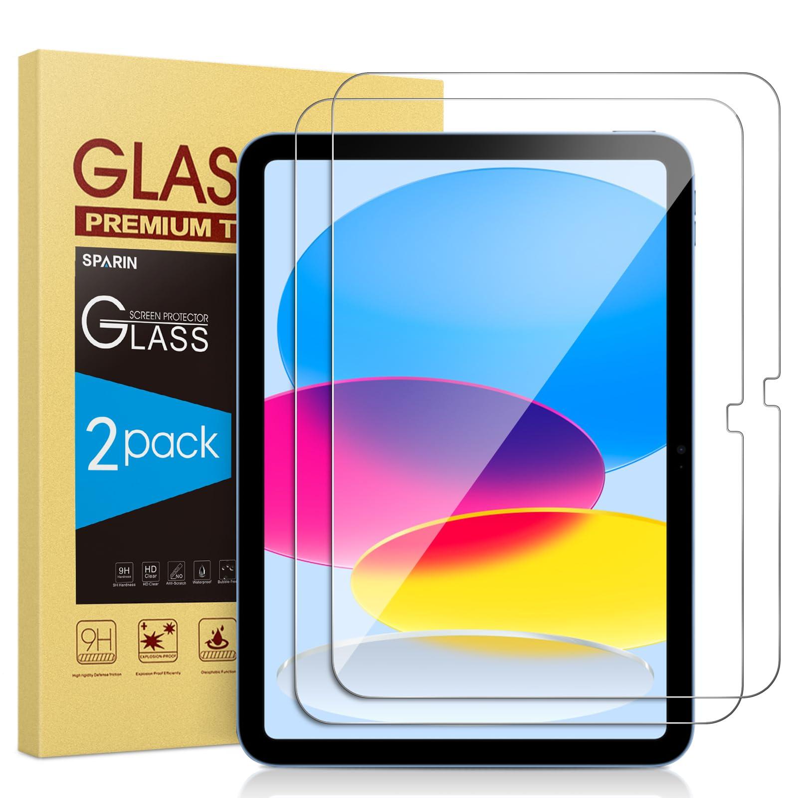 SPARIN Screen Protector for iPad 11th 10th Generation (iPad A16 11-inch 2025/10.9 inch 2022), 2 Pack Tempered Glass for iPad 11/10 Gen, Case Friendly, Anti-Scratch, Touch Sensitive