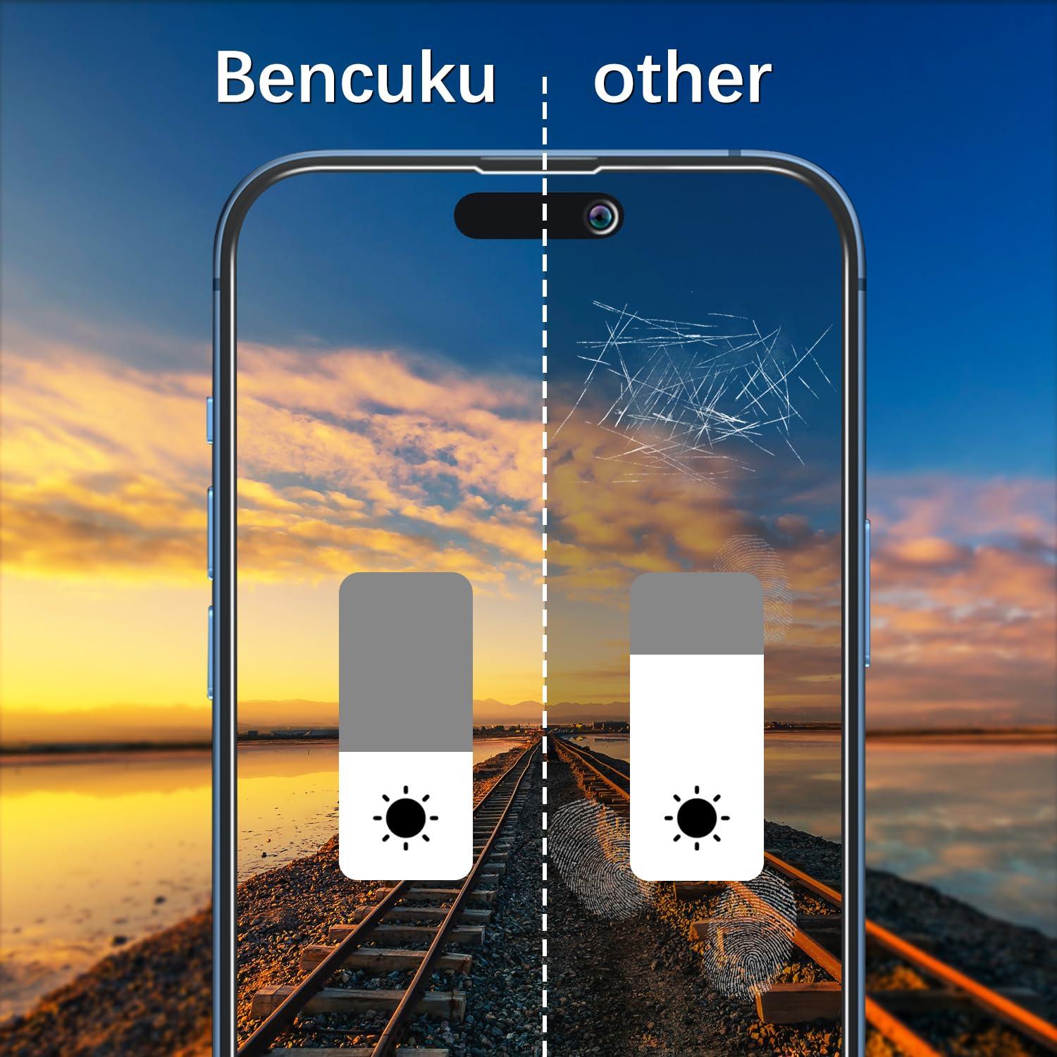 Bencuku (2 Pack) Privacy Screen Protector for iPhone 15 Pro 6.1 Inch Anti Spy Private Tempered Glass, Anti Scratch, Bubble Free - Image 4