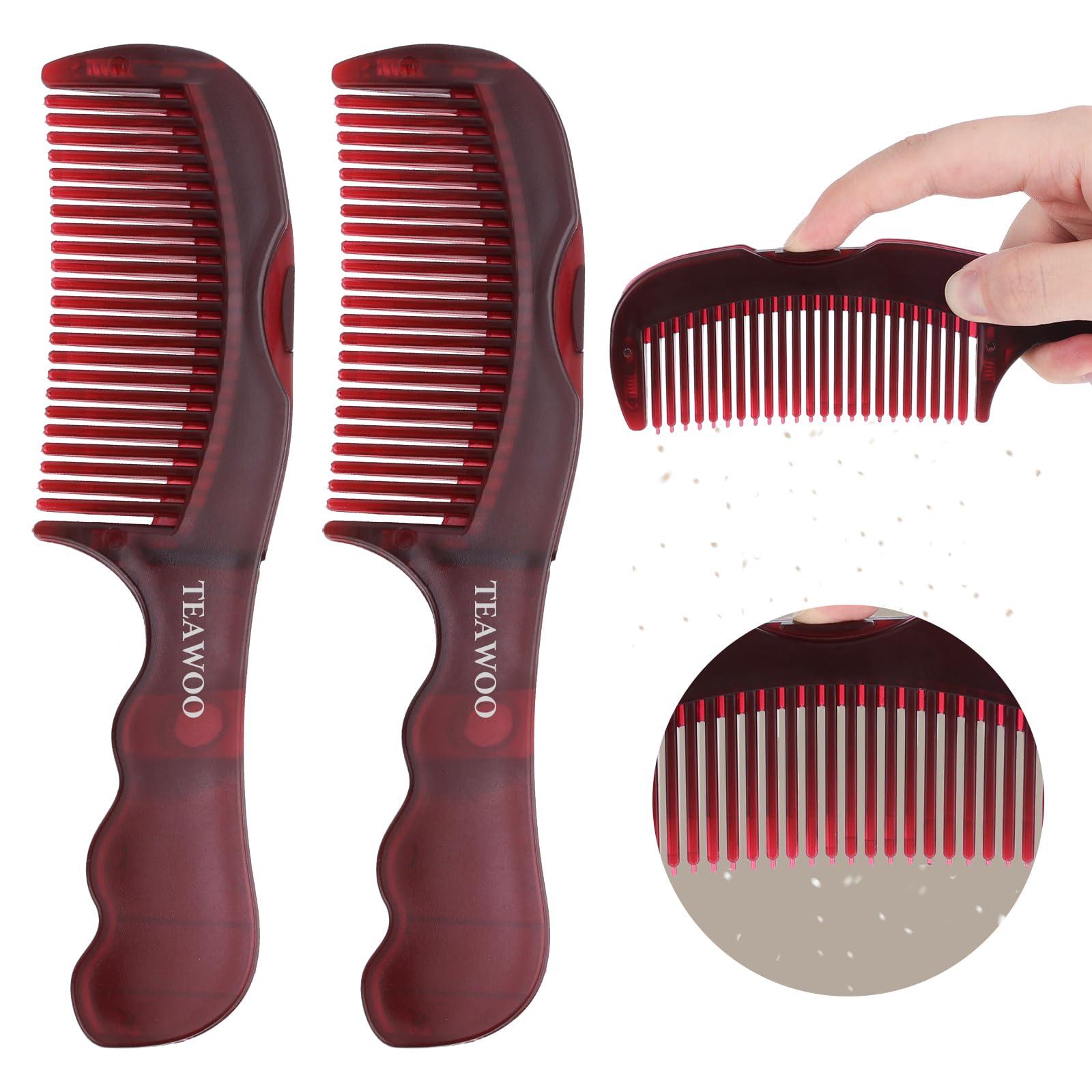 TEAWOO 2PCS Anti Dandruff Comb, Scalp Detox Comb for Scalp Build Up, Sweep Dandruff Removal Brush for Hair Care (Patented)