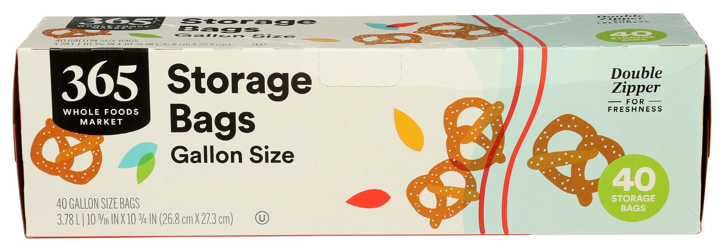 365 by Whole Foods Market, Gallon Size Storage Bags, Double Zipper, 40 Count
