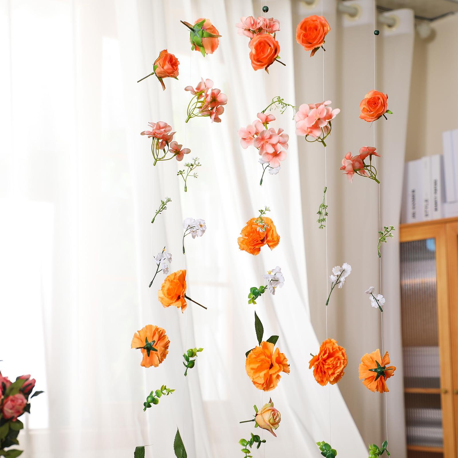 XunYee 6 Pcs 35.4 ft Flower Garlands Hanging Spring Wildflower Garlands Floral Vines Artificial Fake Flower Vines Faux Silk Wildflower Decor for Home Garden Spring Summer Wedding Party Arch Wall - Image 5