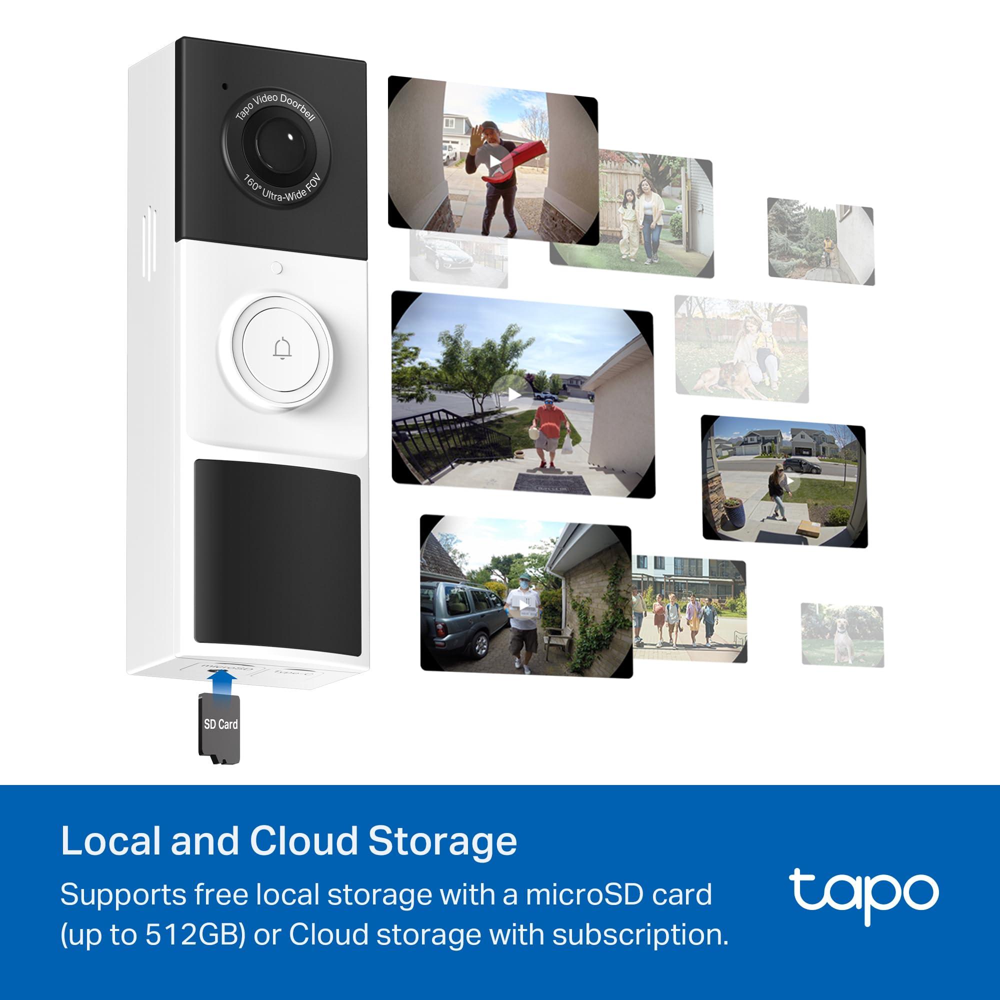 TP-Link Tapo Smart Video Doorbell Camera Wireless with Chime, 2K with Full Color Night Vison & Spotlights, No Monthly Fee, Ring Call, 160° Ultra-Wide View, Free AI Detection, Local Storage (D210) - Image 4