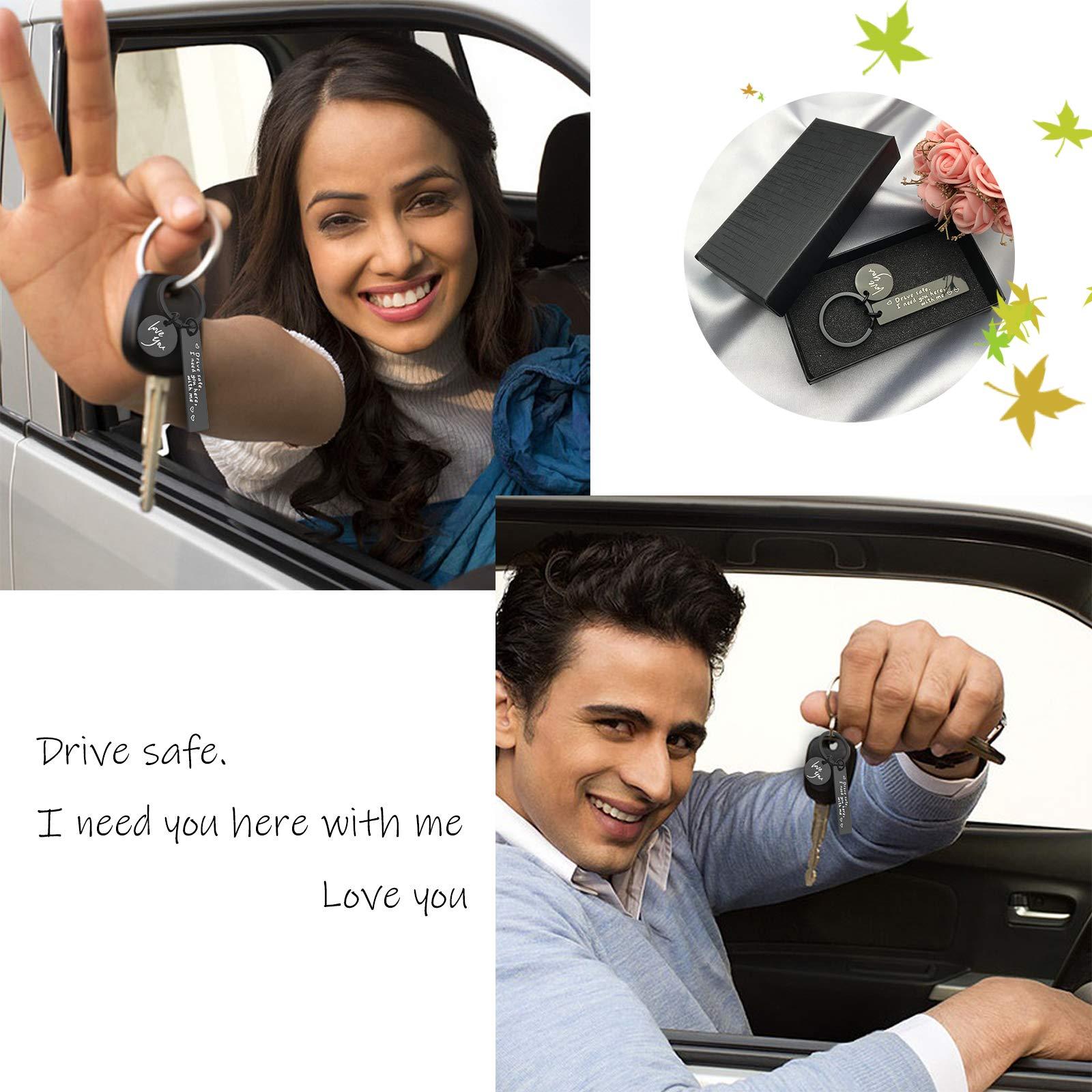 Drive Safe Keychain I Love You I Need You Here With Me Keychain Gifts for Boyfriend Husband Dad - Image 5