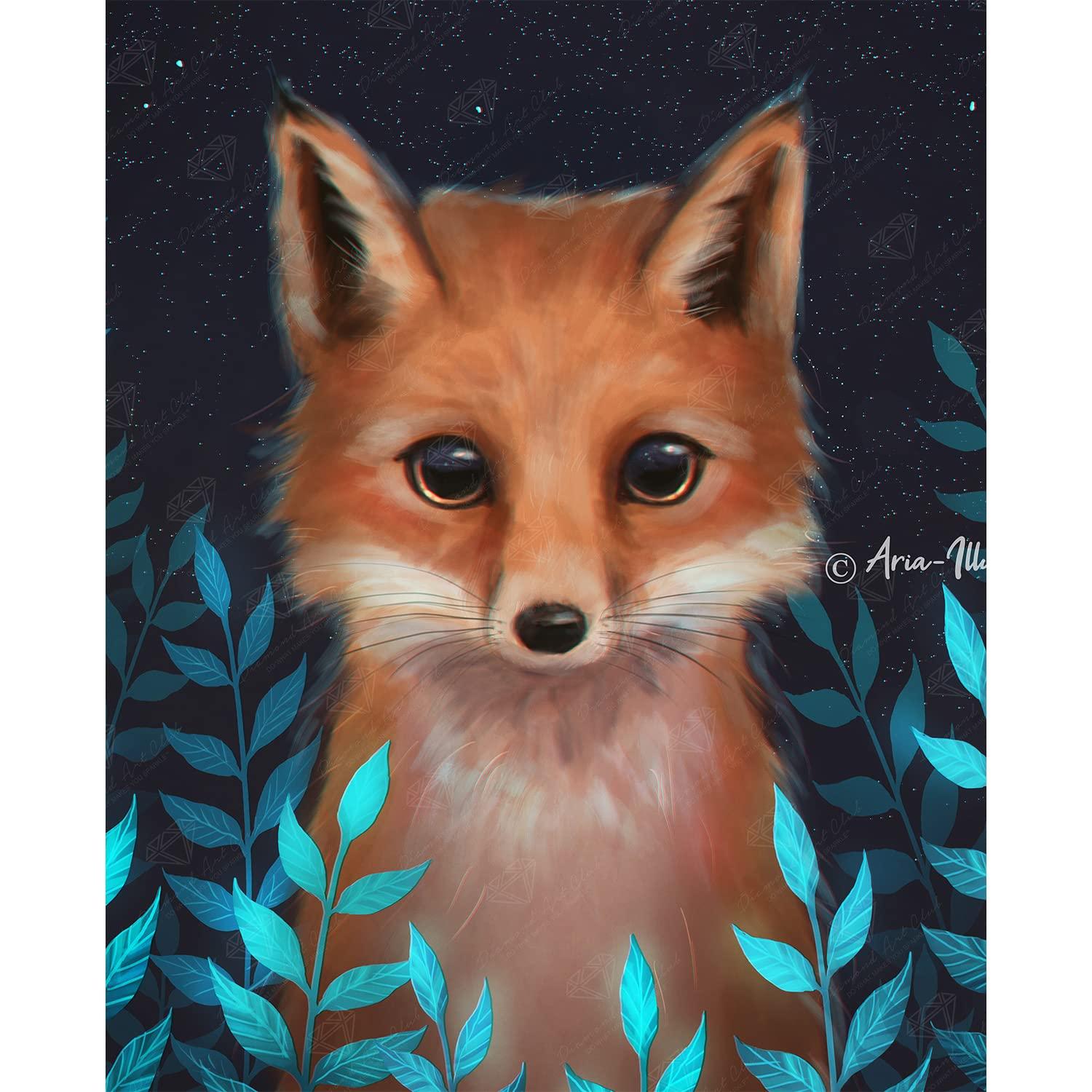 DIAMOND ART CLUB Fox Diamond Art Painting Kit, Fun Crafts for Adults and All Ages, Small Diamond Art Canvas for Beginners, 13" x 16" (32.8 x 40.6 cm) - Image 1