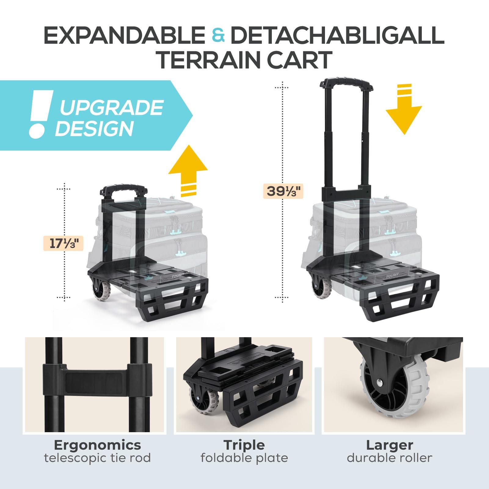 TOURIT Collapsible 48-Can Leak-Proof Insulated Rolling Cooler with All-Terrain Cart, Upgraded Fixtures and New Wheels Suitable for Beach, Picnic, Shopping - Image 3