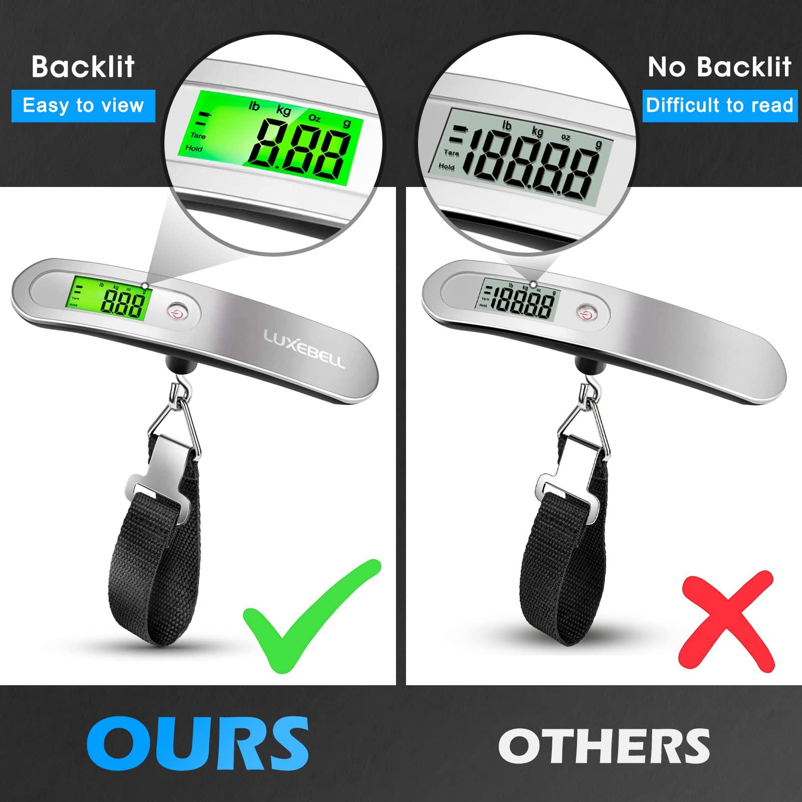 Digital Luggage Scale Vacation Travel Essentials Accessories Gifts for Traveler Portable Suitcase Handheld Weight Scale 110 lbs Hanging Baggage Travel Must Haves - Image 5