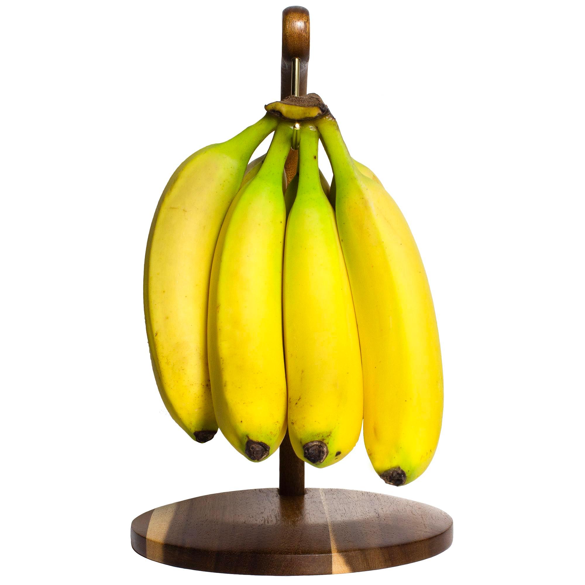 Totally Bamboo Rock & Branch Acacia Wood Banana Holder, Wooden Banana Hanger Stand with Metal Hook - Image 6