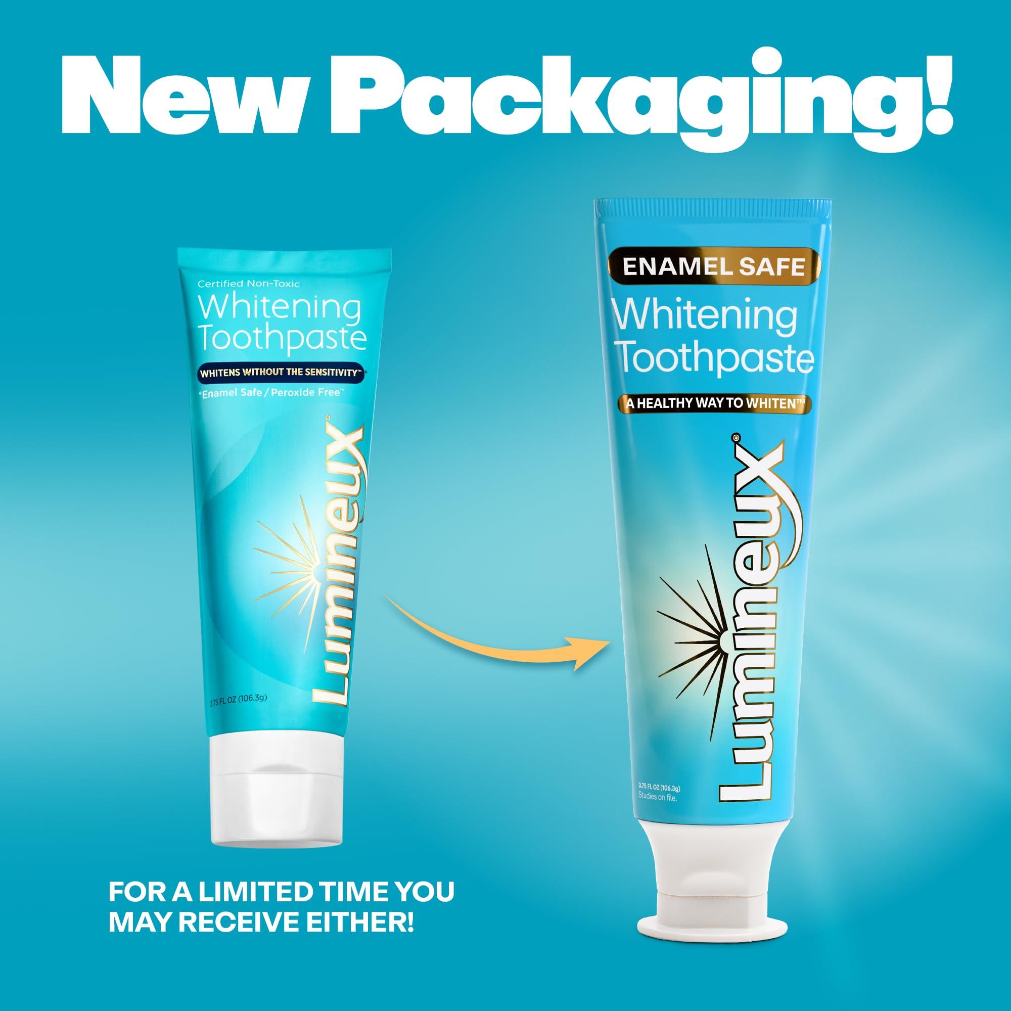 Lumineux Teeth Whitening Toothpaste 2 Pack Peroxide Free Enamel Safe for Sensitive Whiter Teeth, Fluoride Free, No Alcohol, Artificial Colors, SLS Free Dentist Formulated - 3.75 Oz - Image 2