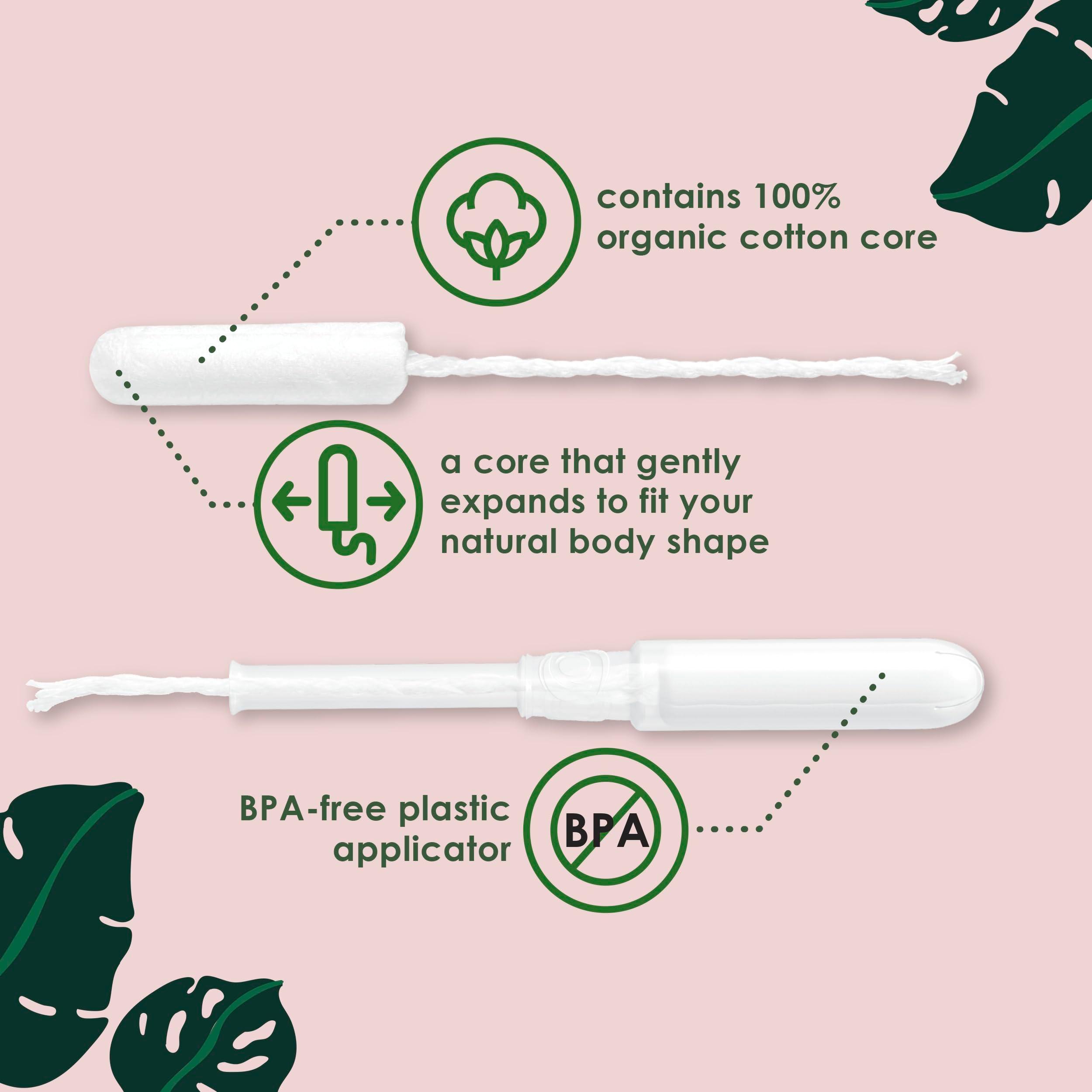 L. Cotton Tampons Regular/Super Absorbency Multipack, Contains an Organic Cotton Core, Made Without Synthetic Pesticides, or Fragrances 84 Count (Packaging May Vary) - Image 2
