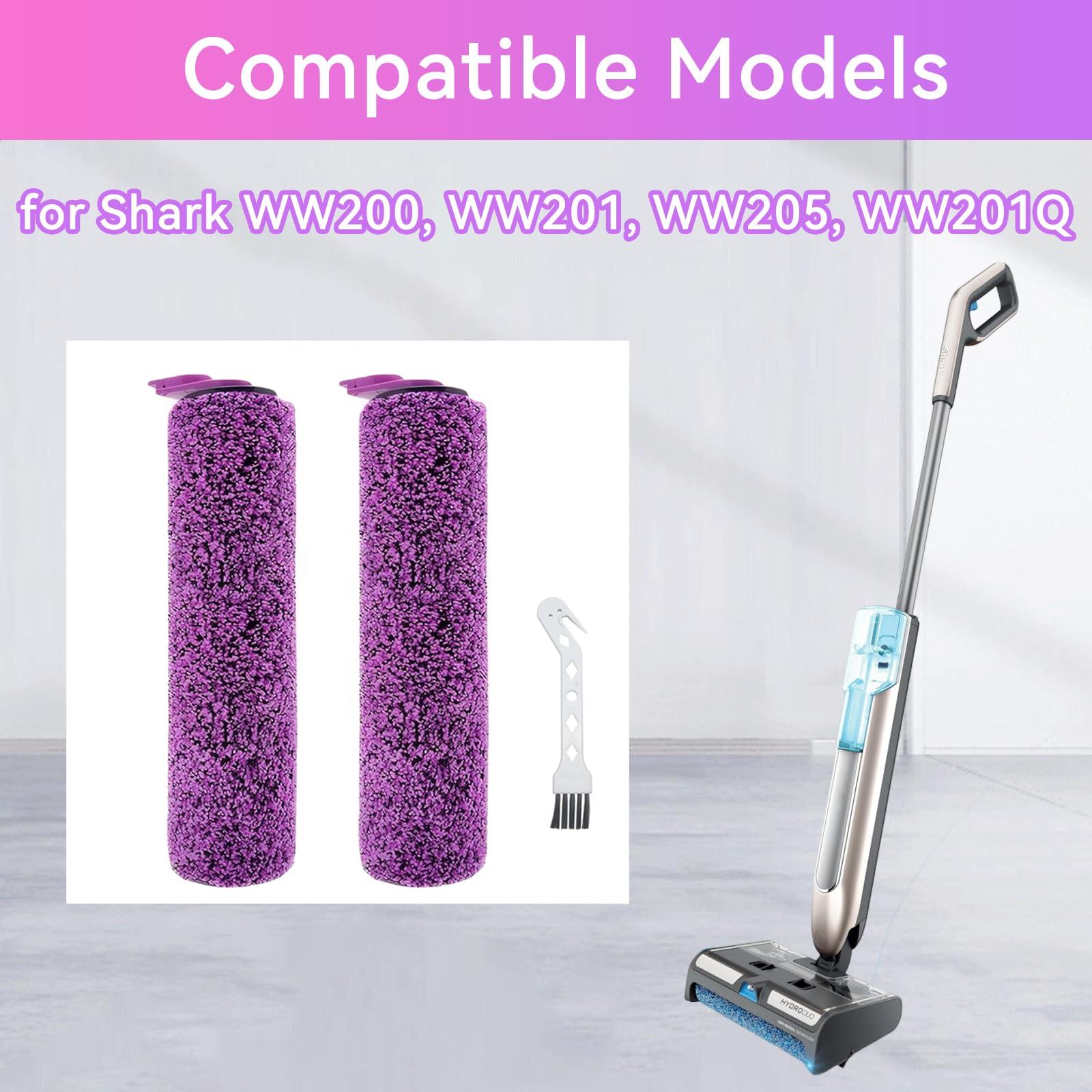 MengTiger Roller Brush Replacement Parts for Shark Hydroduo WW200/ WW201/ WW205/ WW201Q Cordless Wet Dry Hard Floor Vacuum Cleaner, 2 Roller Brush 1 Cleaning Brush - Image 3