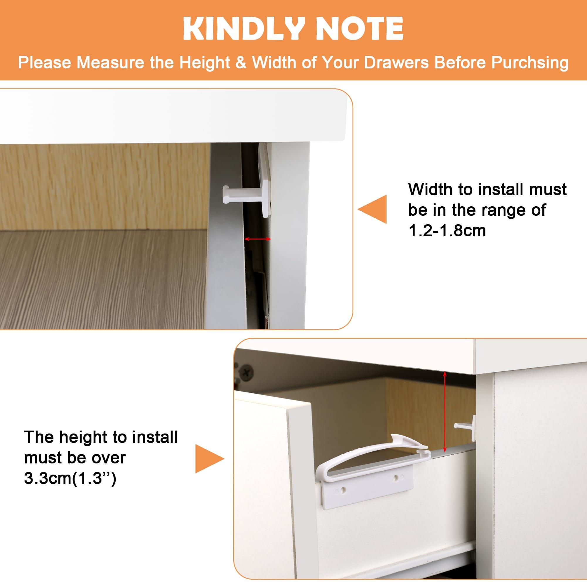 8 Pack Child Safety Locks, Baby Proofing Drawers Locks, Coolrunner Baby Safety Invisible Drawer Latches with Strong Adhesive for Baby Care - No Tools or Drilling Required - Image 3