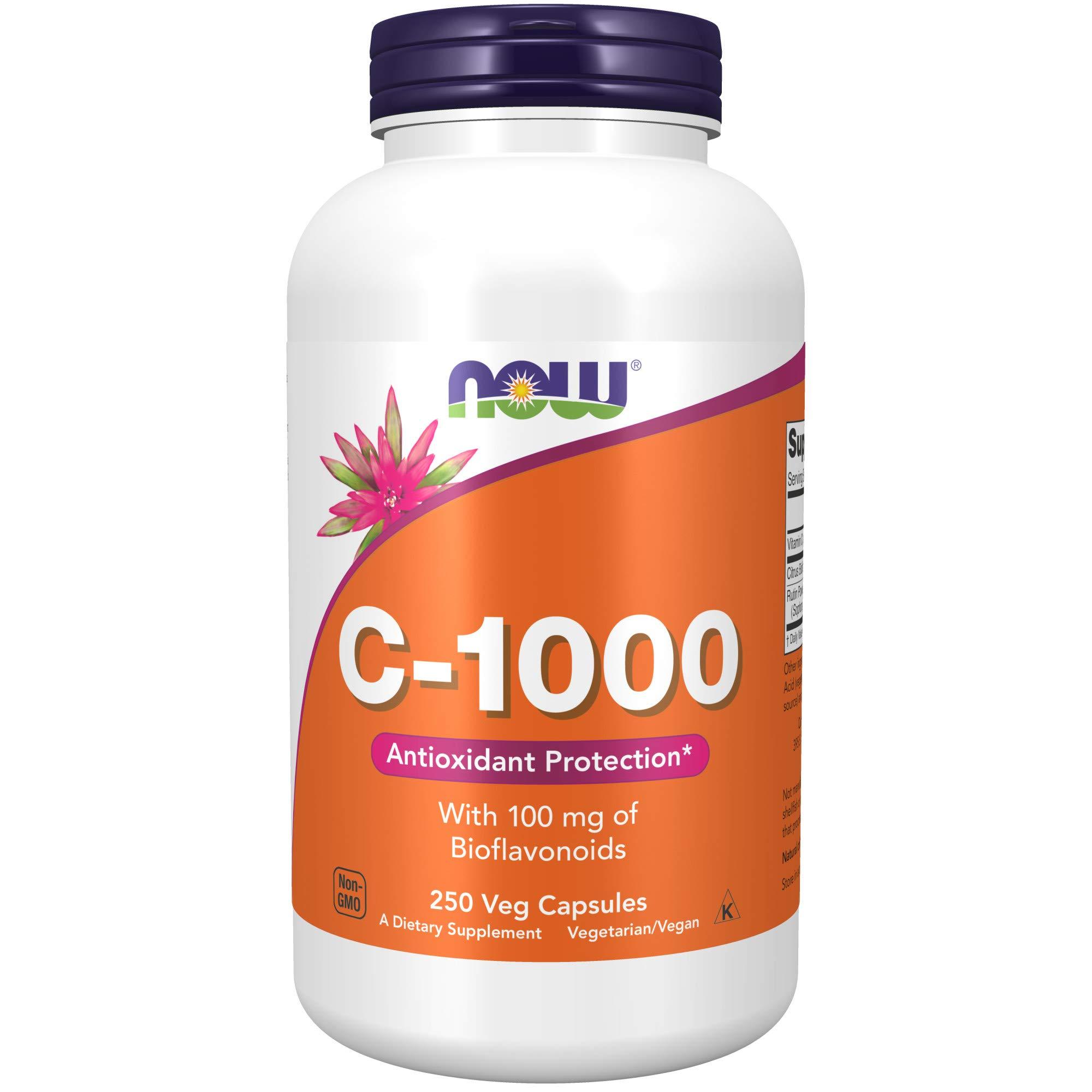 NOW Foods Supplements, Vitamin C-1,000 with 100 mg of Bioflavonoids, Antioxidant Protection*, 250 Veg Capsules