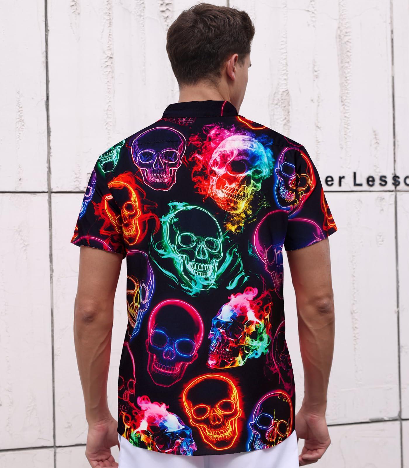 RAISEVERN Mens Hawaiian Shirt Casual Button Down Short Sleeve Tropical Beach Dress Shirt for Summer Holiday - Image 4