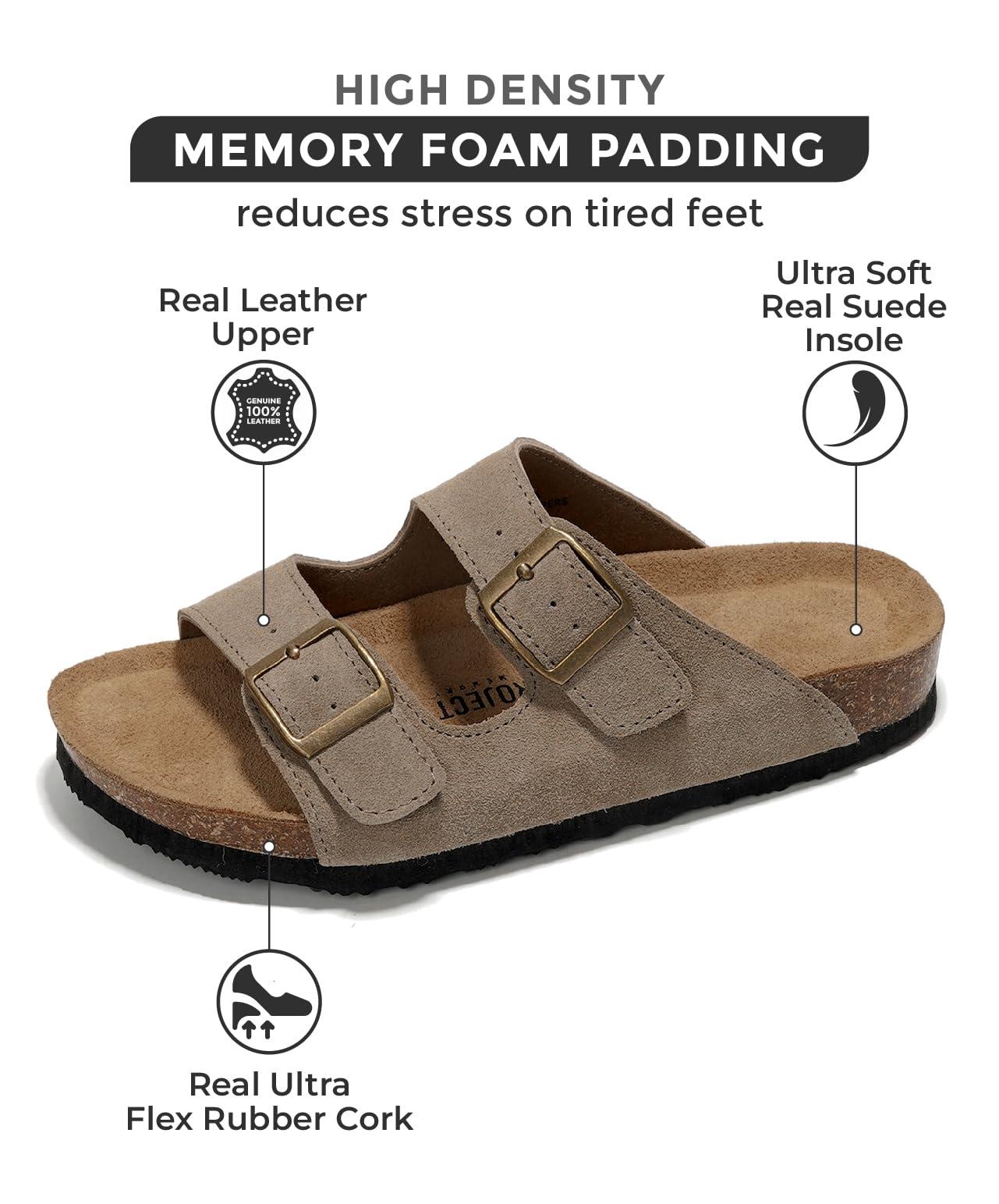 Project Cloud Genuine Leather Flat Sandals Women 2025 Beach Essentials Womens Sandals Memory Foam Vacation Essentials Slides for Women Footwear (Venita) - Image 2