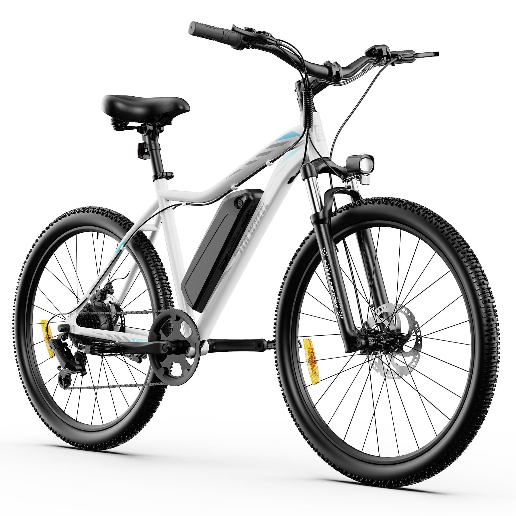 5TH WHEEL Discover Electric Bike for Adults Peak 750W Electric Bike, 23MPH 26" Commuting Electric Mountain Bike with 43 Miles Removable Battery, 7-Speed, Adjustable Front Fork