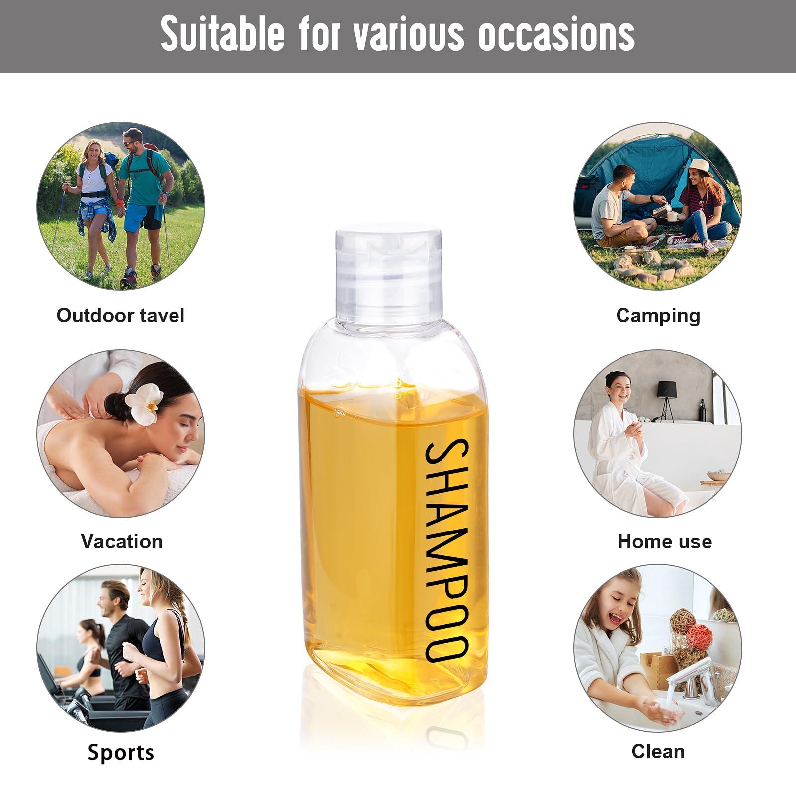 Travel Bottles for Toiletries 6 PCS 3.4oz/100ml Travel Size Containers Plastic Lotion Bottle TSA Approved Leak Proof Squeeze Bottles with Flip Cap for Toiletries, Shampoo & Lotion (Clear) - Image 6