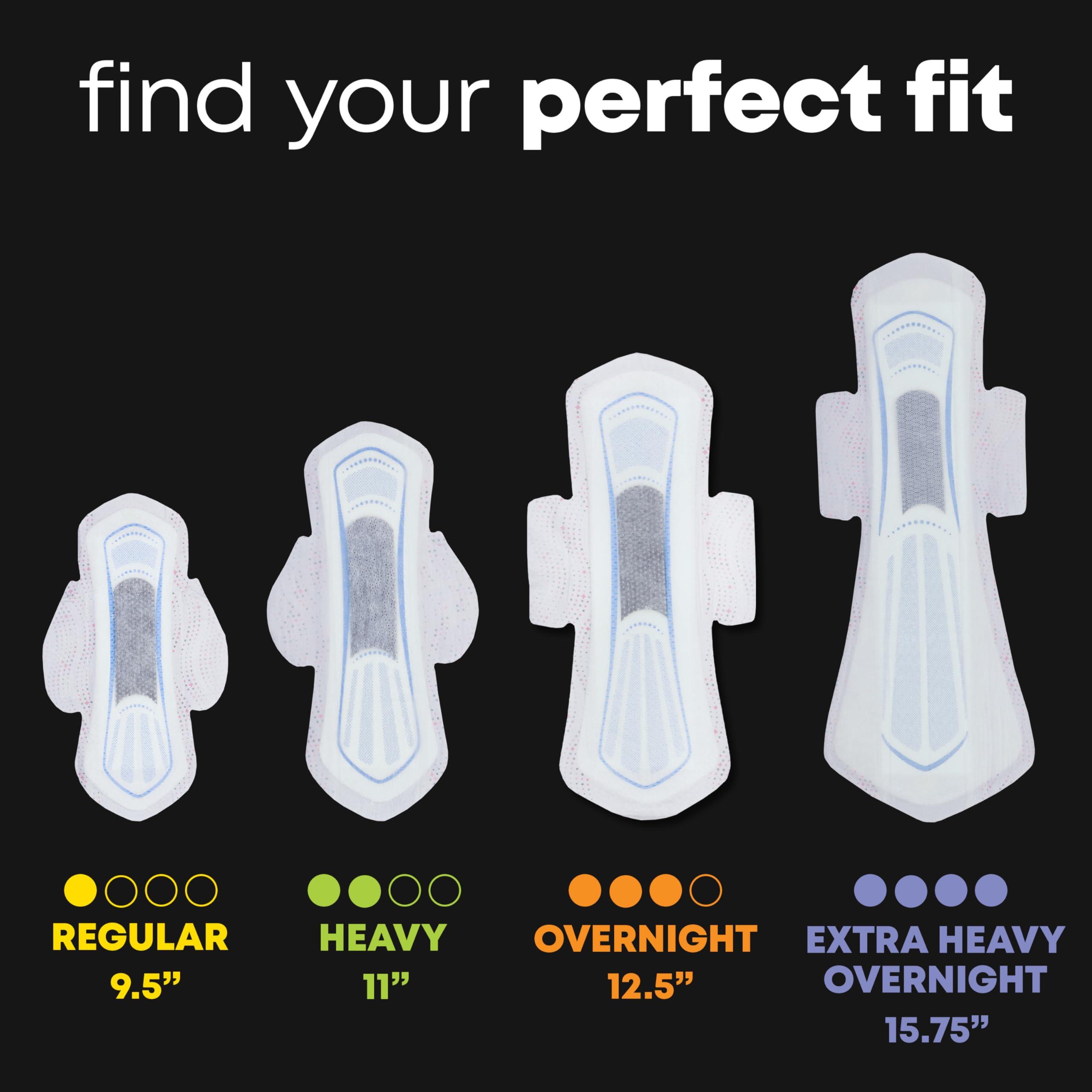 U by Kotex Balance Pads with Wings, Ultra Thin, Overnight, Extra Heavy Absorbency, 30 Count (Packaging May Vary) - Image 3
