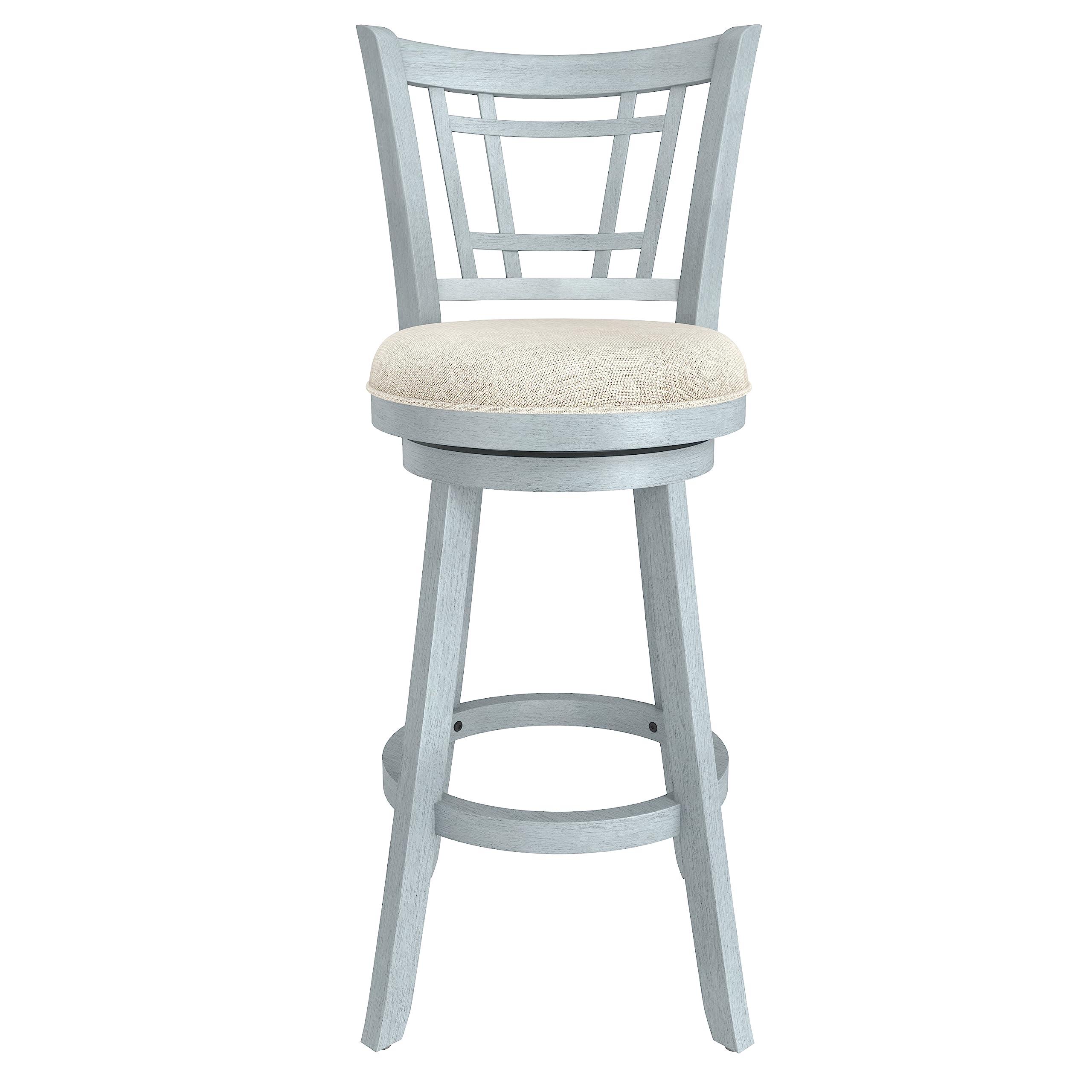 Hillsdale Fairfox 30.5" Wood Swivel Bar Height Stool, Blue Wire Brush - Image 5