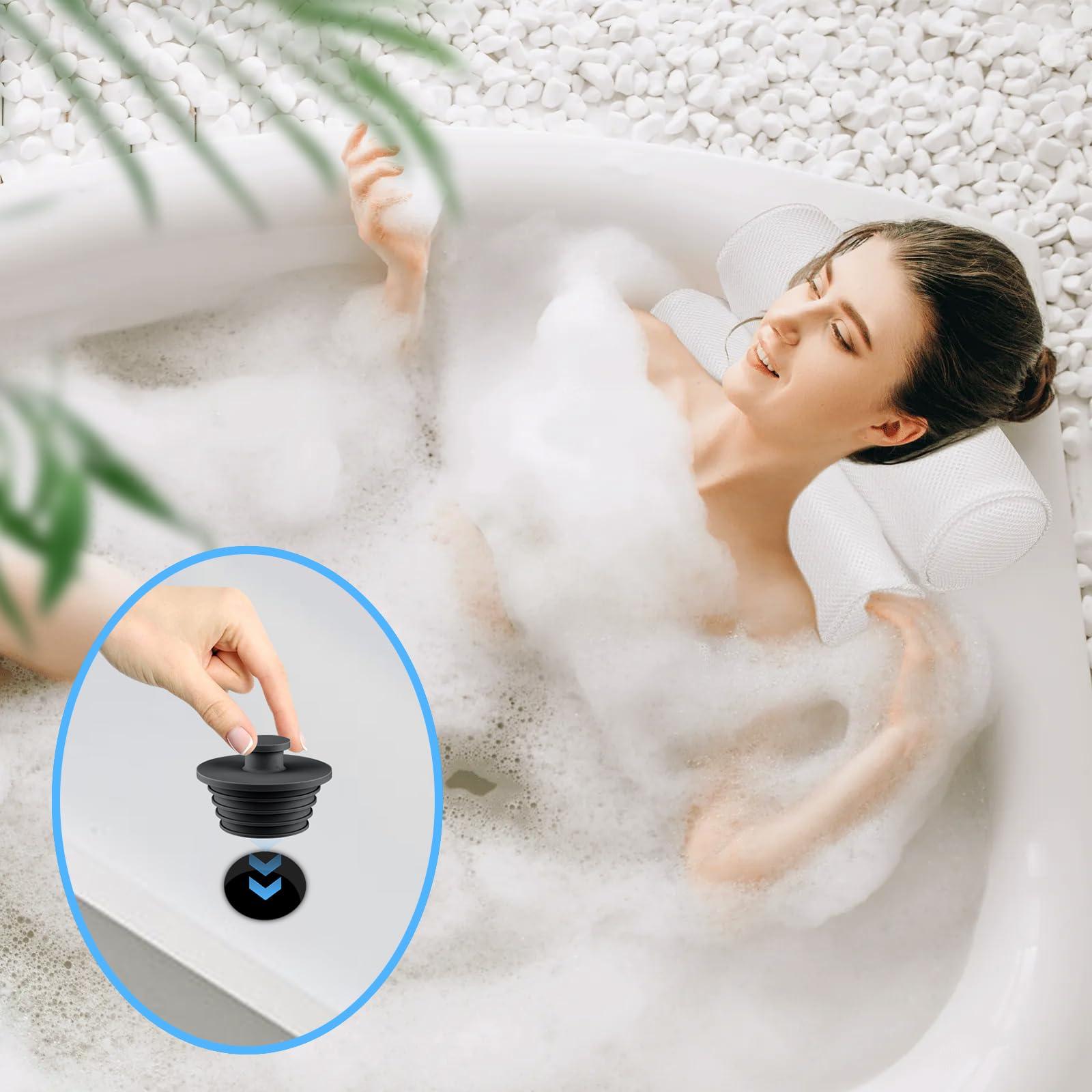 Aluvor Bathtub Stopper 2pcs Sink Stopper Tub Plug Bathroom Shower Drain Plug Silicone Bathtub Drain Plug Tub Drain Stopper Washbasin Stopper - Image 6