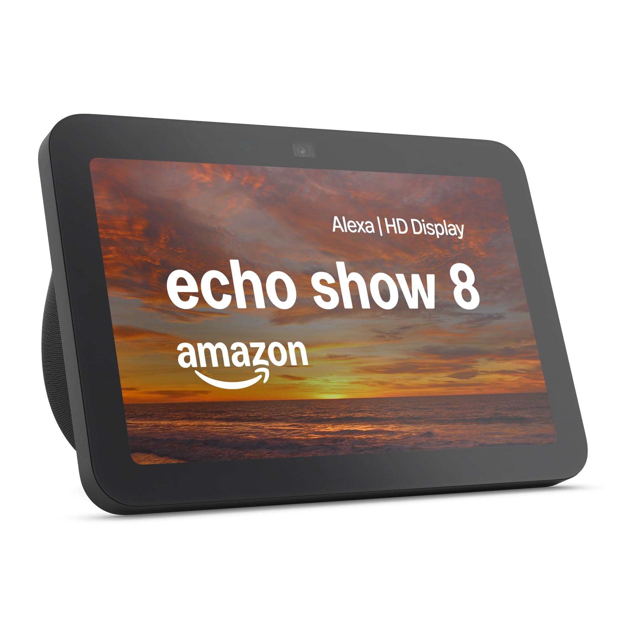 Amazon Echo Show 8 (newest model), With Spatial Audio, Smart Home Hub, and Alexa, Charcoal