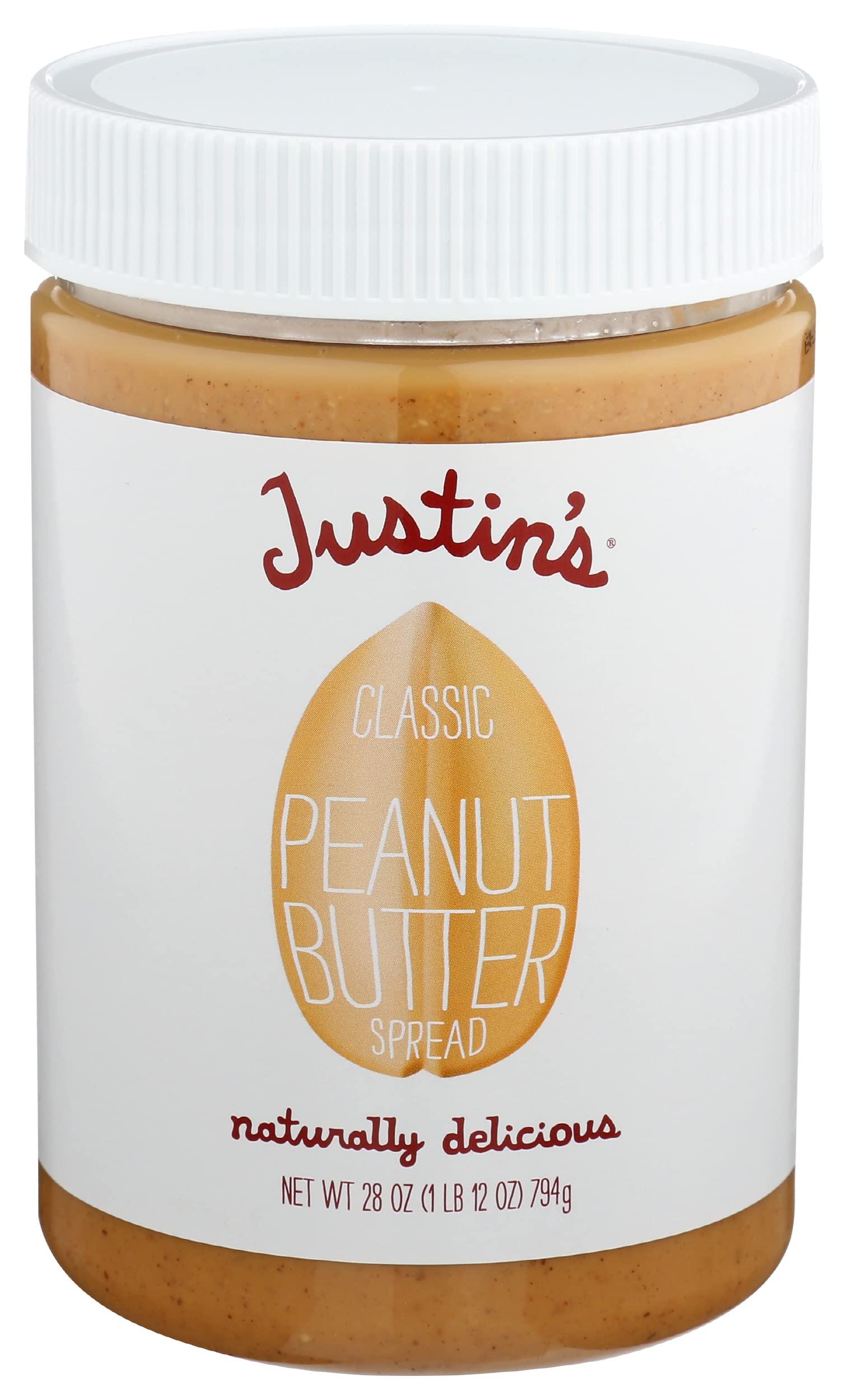 Justin's NUT Butter, PNUT BTR, Classic, Size 28 OZ - No Artificial Ingredients Gluten Free Kosher,1.75 Pound (Pack of 1)