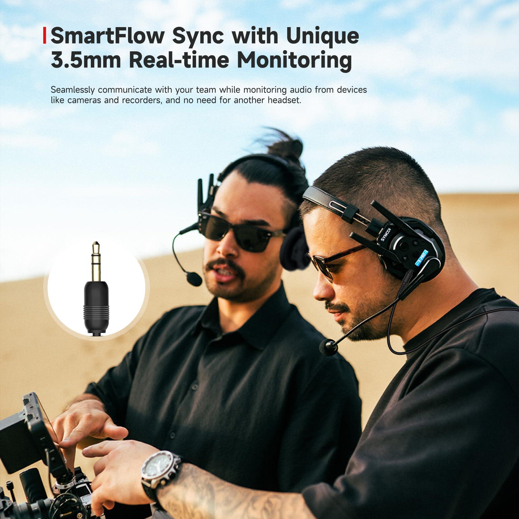 SYNCO Xtalk XMax2 Full-Duplex Wireless Intercom System with 2 Double-Ear Headsets (2.4 GHz) Random Master Device Design for Team Communication,Movie Shoot,Live Show Stage Performance (2PCS) - Image 2