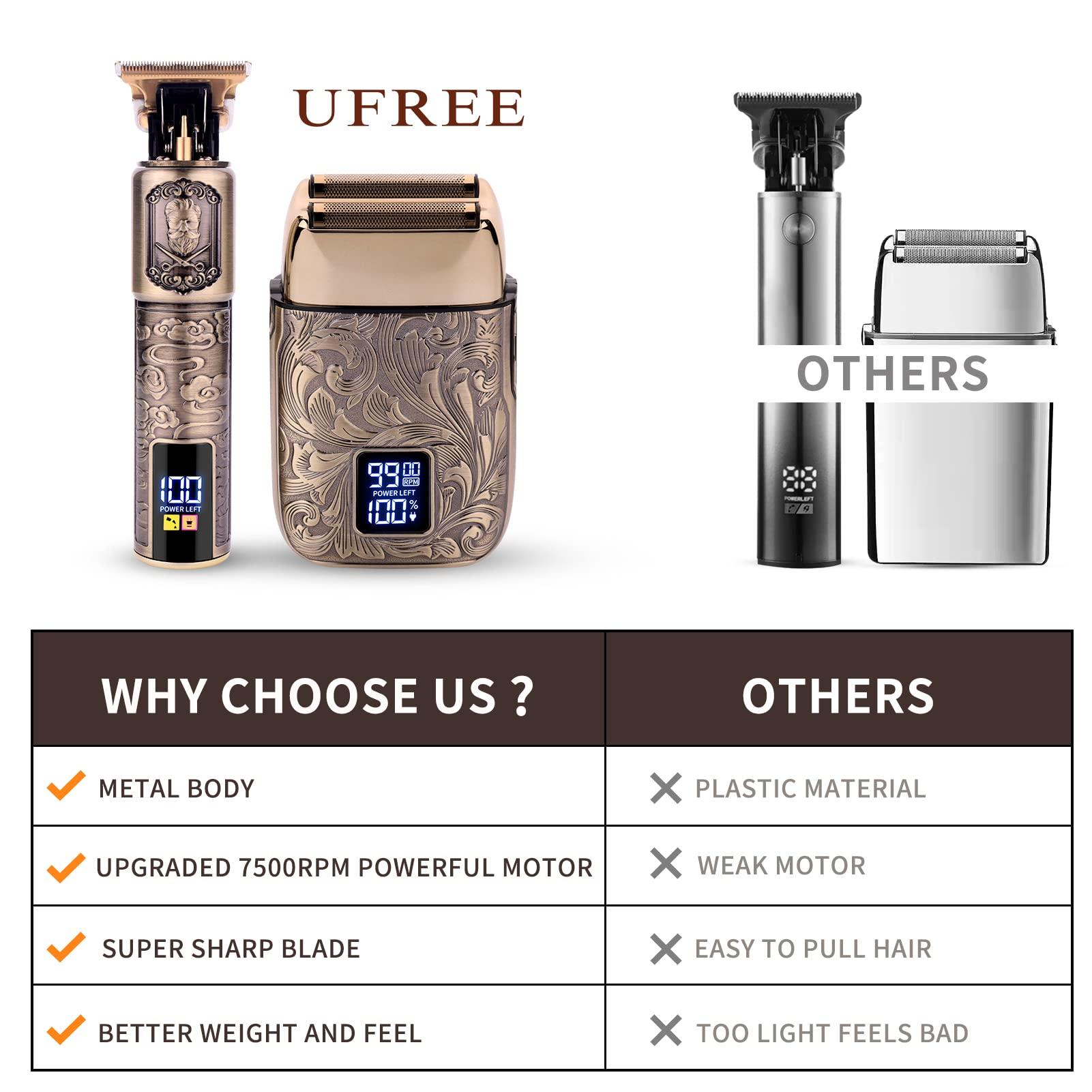 Ufree Foil Shavers Electric Razor for Men, Beard Trimmer Grooming Shaving Kit, Hair Trimmer, Cordless Head Shavers for Bald Men Barber Clippers, Birthday Gifts for Him - Image 8
