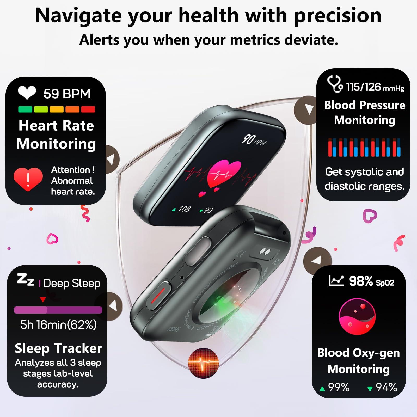 MorePro Smart Watch for Men Women(Make/Answer Call), 1.85" Fitness Tracker with 24/7 Heart Rate & Blood Pressure Monitor, Blood Oxy-gen Sleep Tracking, 120+ Sports Activity Tracker for iOS Android - Image 3