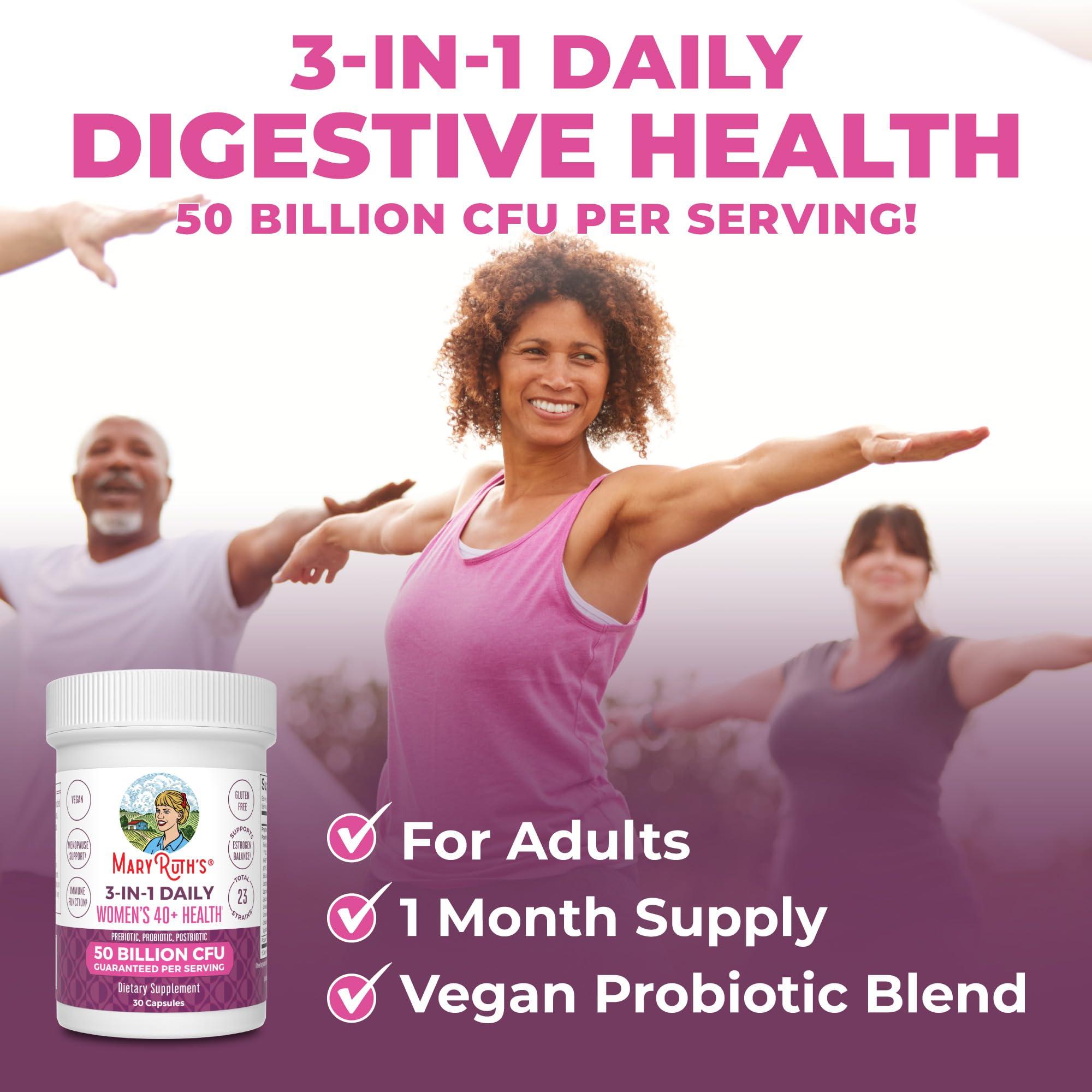 MaryRuth Organics 3-in-1 Daily Health 40+ Probiotics for Women | Clinically Tested | Estrogen Supplement for Women | 50 Billion CFU | Allergen Free | 30 ct - Image 8
