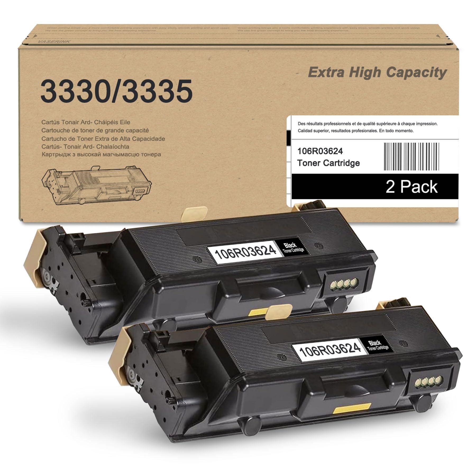 Phaser 3330/Workcentre 3335/3345 Black Extra High Capacity Toner Cartridge (2-Pack) - 106R03624 Compatible Toner Cartridge Replacement for Xerox Phaser 3330 WorkCentre 3345