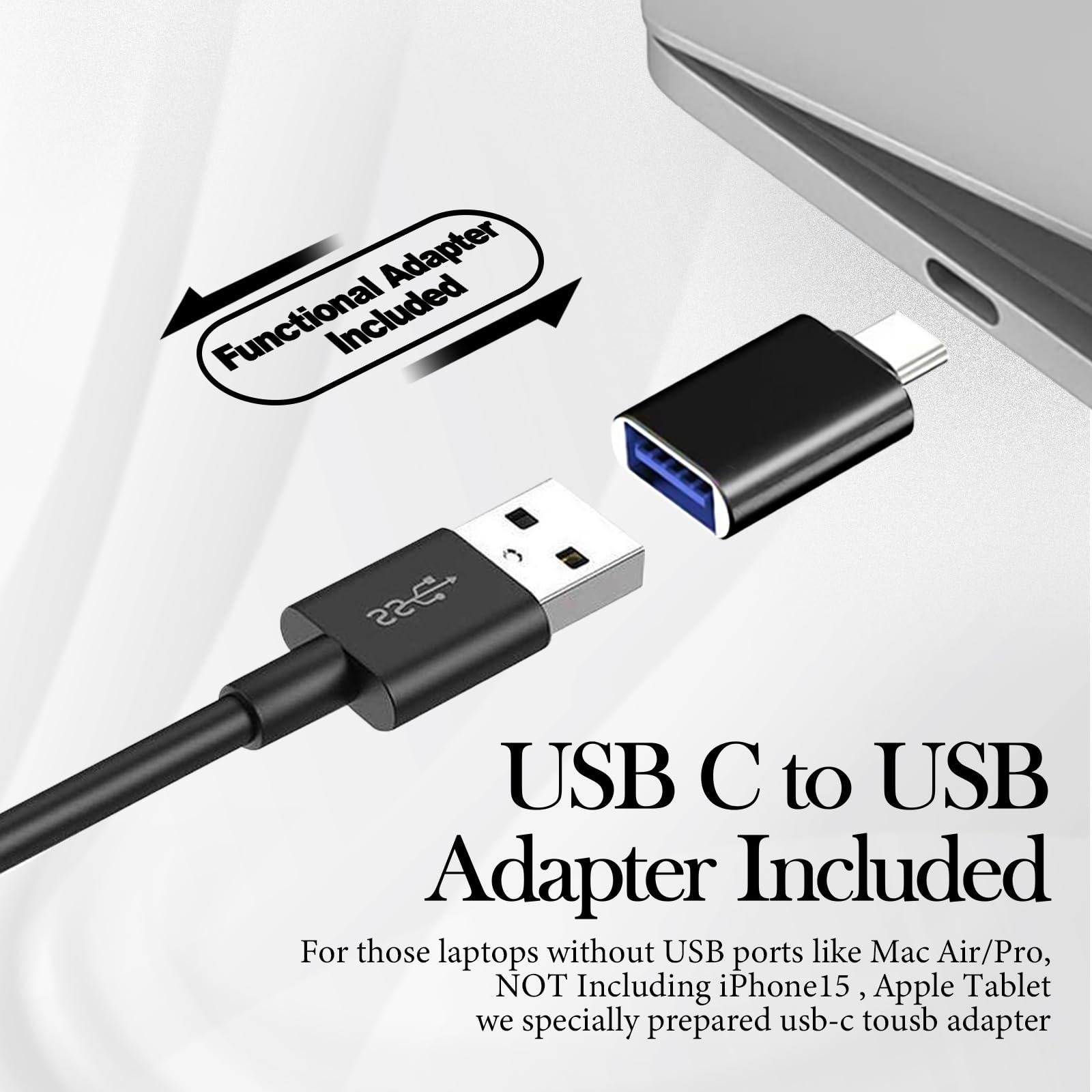 LXTNFU Computer Speakers for Desktop Monitor,Single Speakers for Desktop PC,Laptop Speaker with Loud Sound,Volume Control Easily Clamps to Monitors(USB-C to USB Adapter Included) (Black) - Image 6