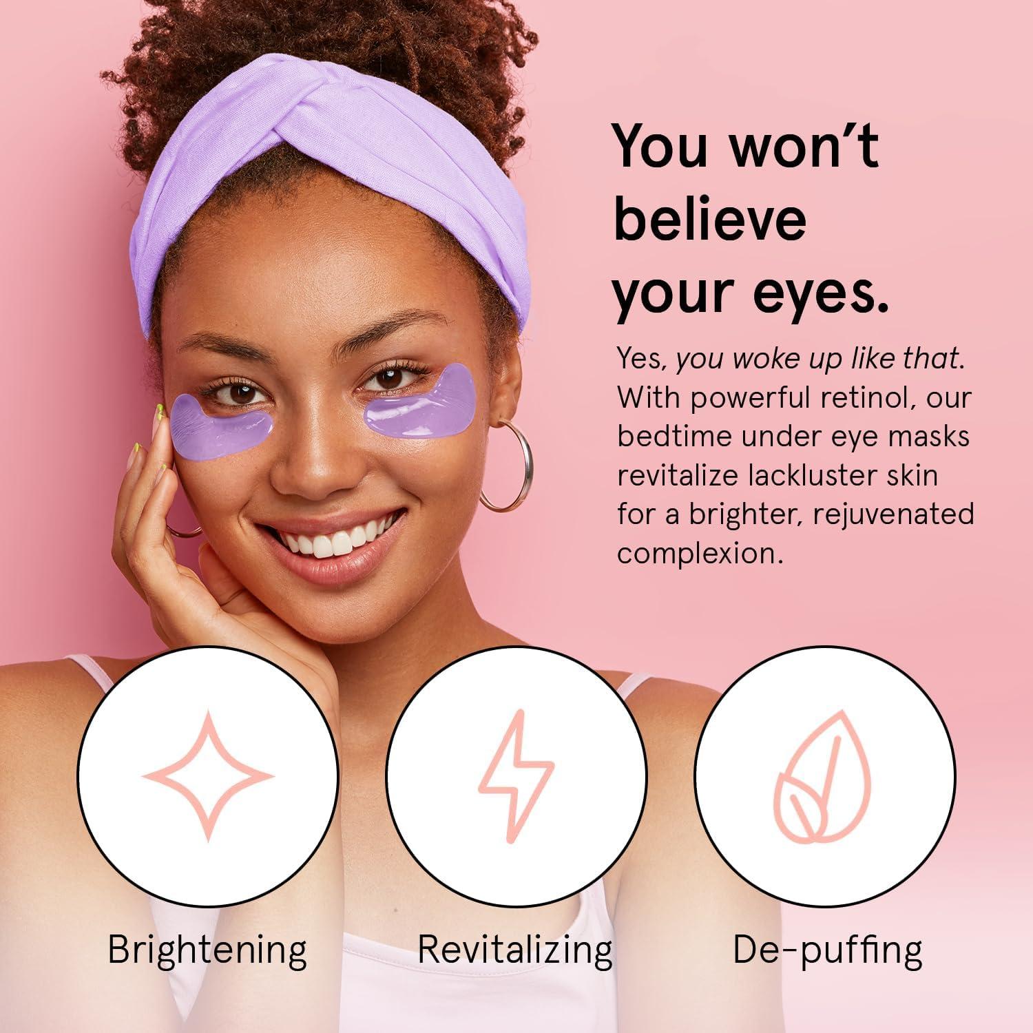 grace & stella Under Eye Patches for Puffy Eyes and Dark Circles (Retinol, 24 Pairs) Restoring Gel Under Eye Masks with Hyaluronic Acid - Vegan Cruelty-Free Skincare Birthday Gifts for Women - Image 3