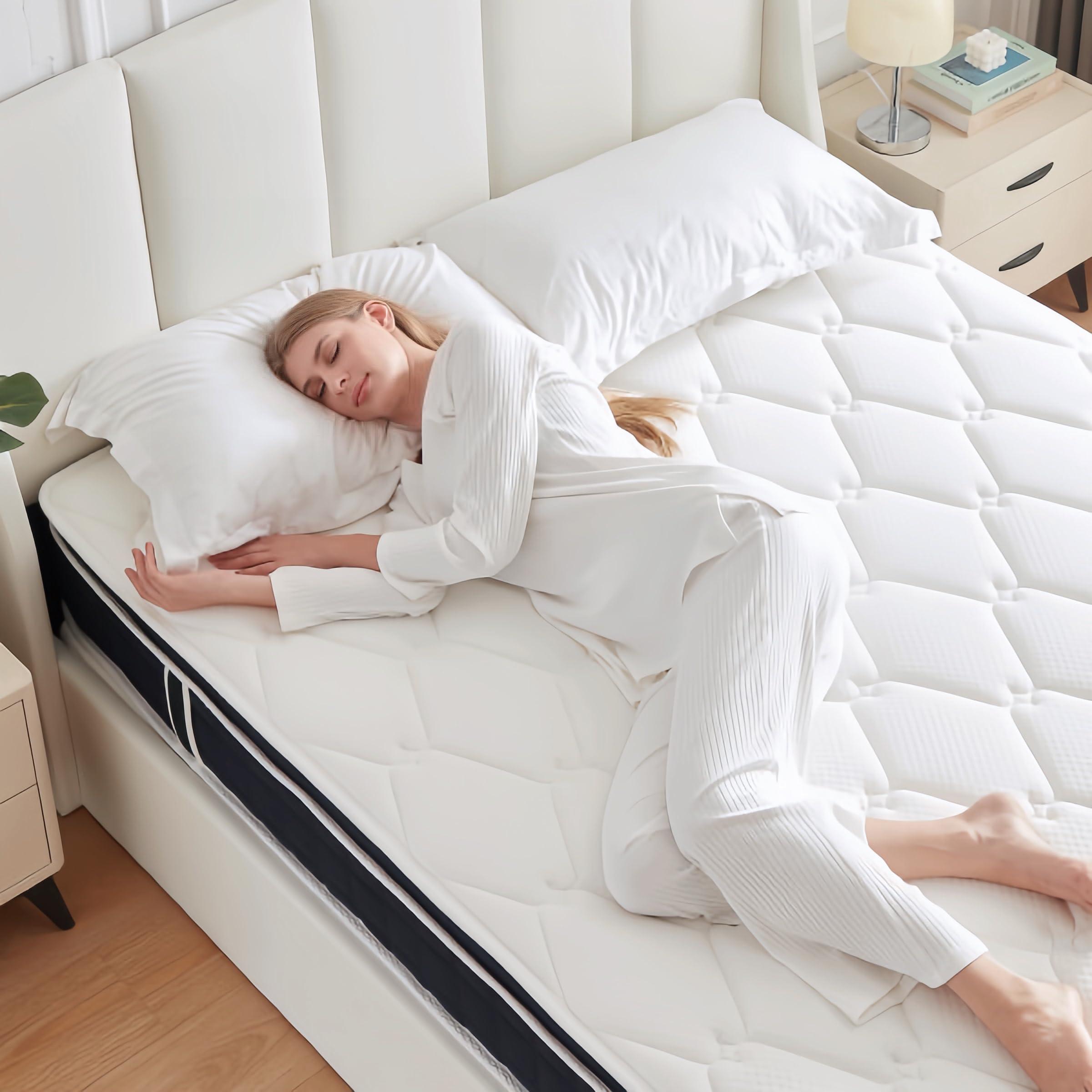 CMFOBAMTS 8 Inch Twin Mattress, Memory Foam Hybrid Mattress in a Box with Independent Spring for Motion Isolation and Pressure Relief, Comfortable Medium Firm - Image 3