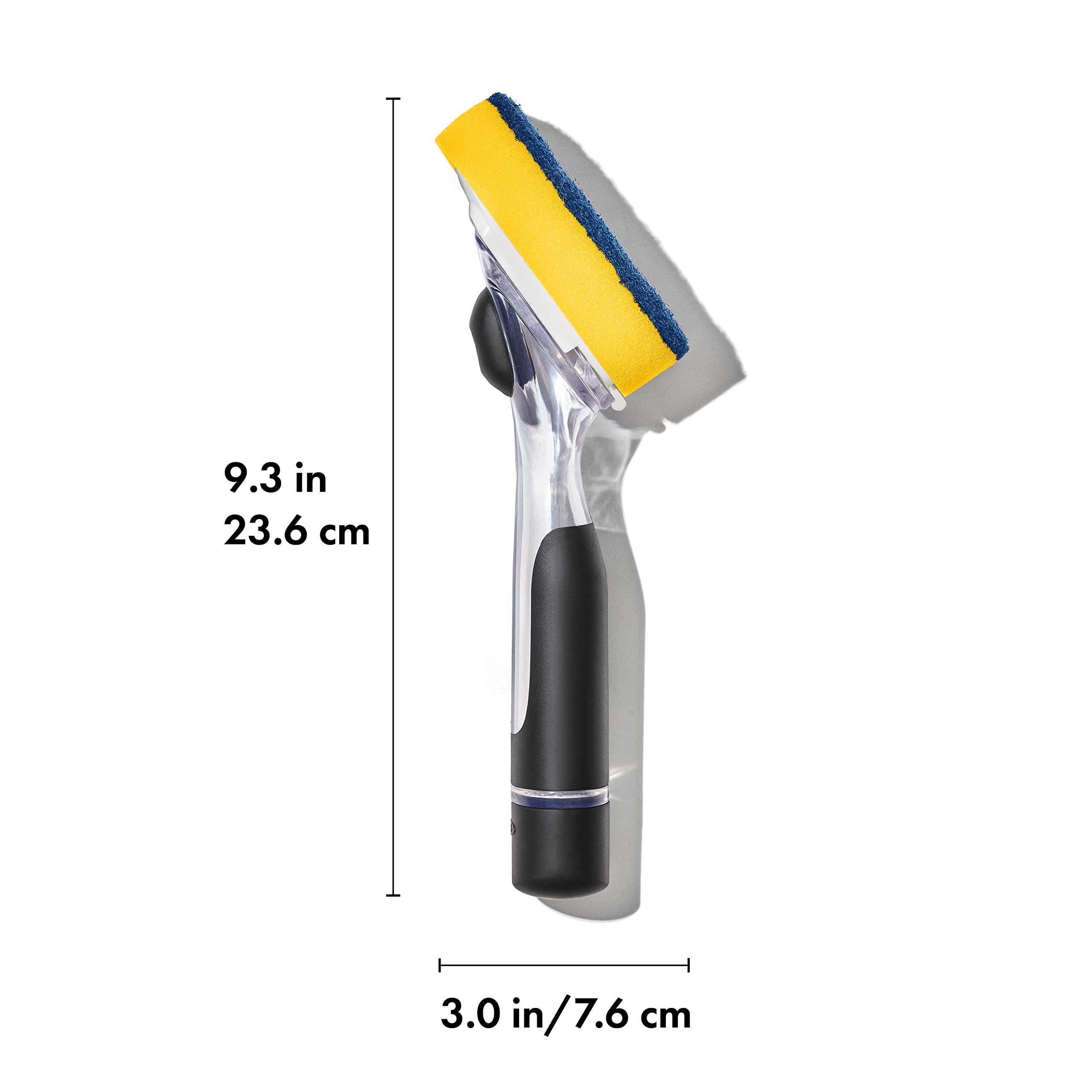 OXO NEW Good Grips Soap Dispensing Dish Scrub​, Yellow - Image 2