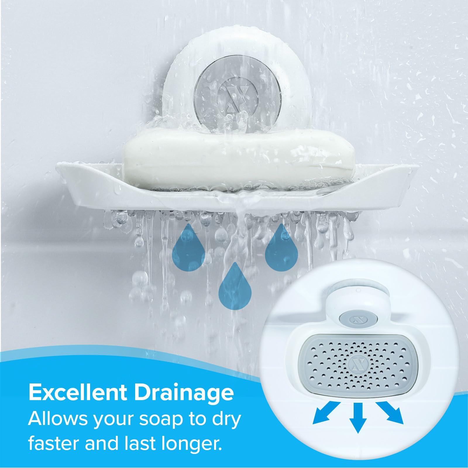 SlipX Solutions Patented Strong Hold Soap Saver, Suction Cup Soap Holder, Must Have Universal Kitchen & Bathroom Shower Accessories, White - Image 4