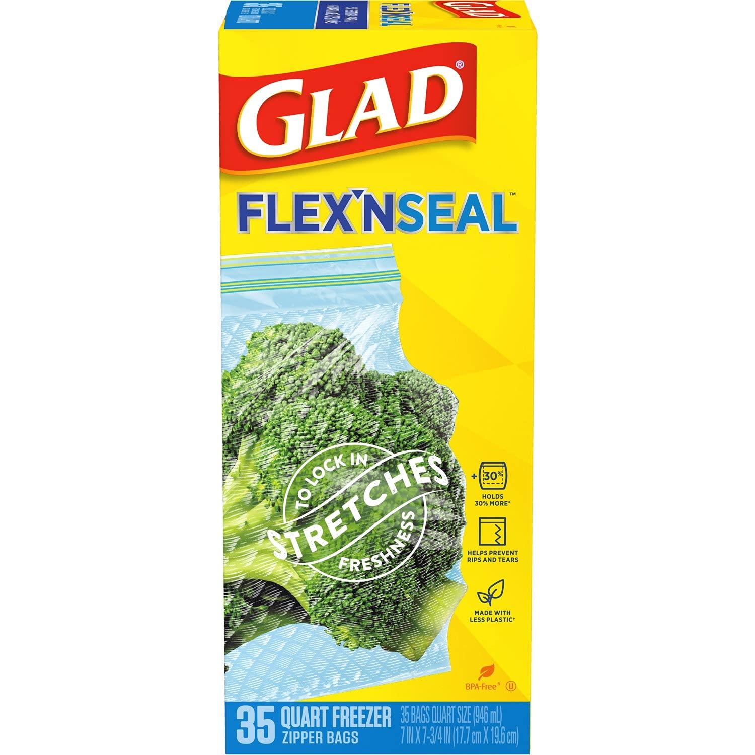 GladFlex'N Seal Freezer Storage Plastic Bags, Quart, 35 Count, Pack of 4 (Package May Vary) - Image 15