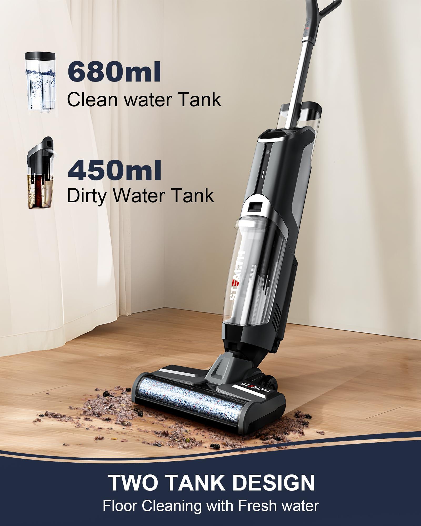 Stealth ECVP01 Cordless Wet Dry Vacuum Cleaner, Smart Vacuum Mop with Self-Cleaning Detachable Battery for Hard Floor Area Rugs Carpet, LCD Display, 30min Runtime, Voice Prompt - Image 7