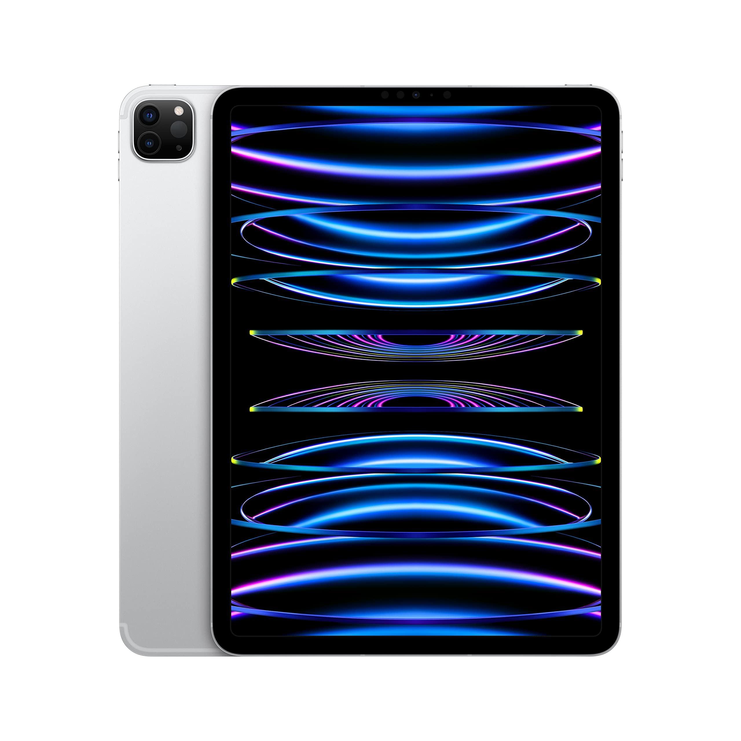 2022 Apple iPad Pro (11-inch, Wi-Fi + Cellular, 128GB) - Silver (Renewed)