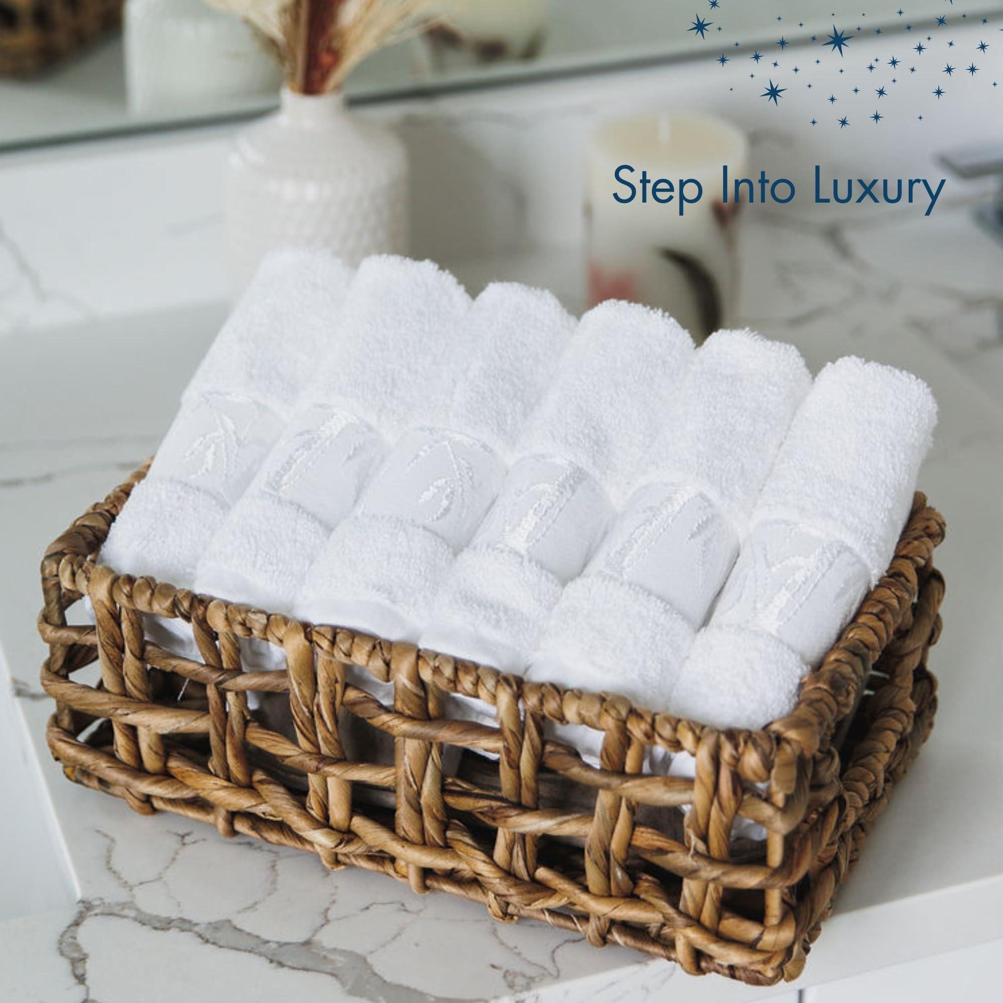 Marmaris Co. Set of 6 Luxury Wash Cloths for Your Face Viscose Bamboo & Turkish Cotton, White Wascloths - Image 7