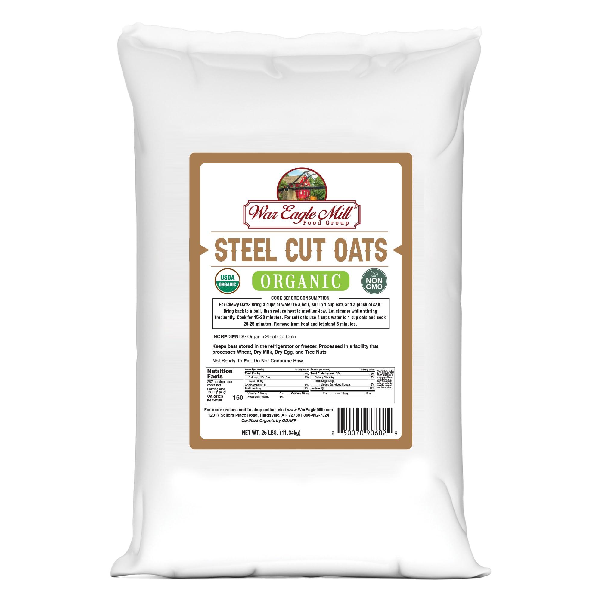 War Eagle Mill Organic Steel Cut Oats, 25 Pounds