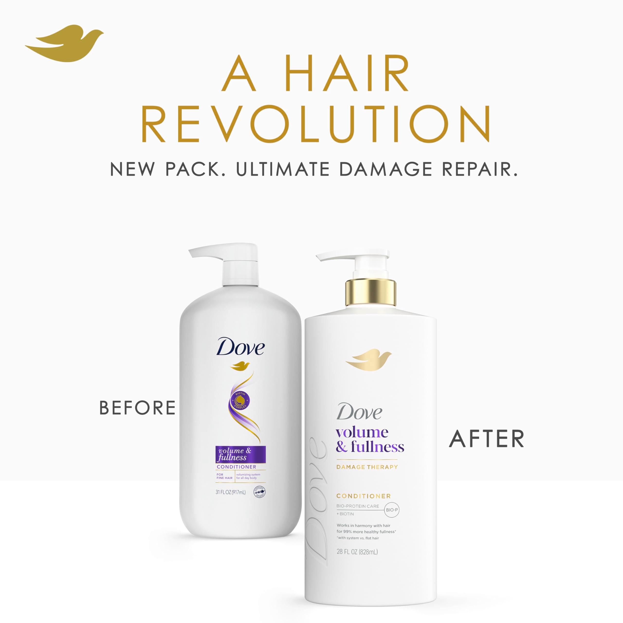 Dove Conditioner Volume & Fullness for Fine, Thin Hair with Liquid Bio-Protein Care Technology and Biotin 28 Fl oz - Image 4