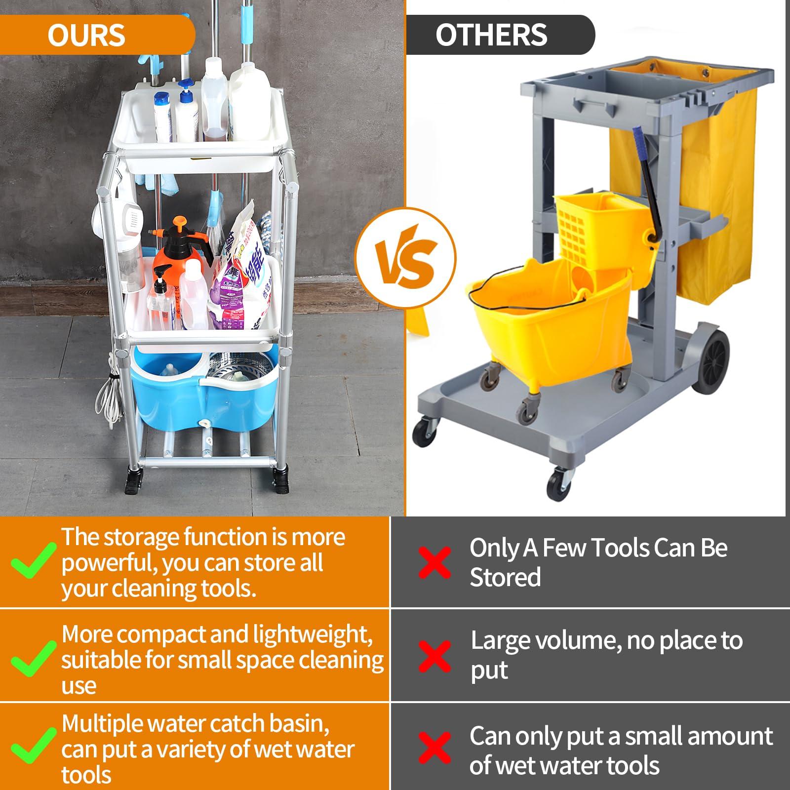 A Nice Little Cleaning Cart - Rolling Cleaning Cart for Efficient Organization of Cleaning Supplies - Image 6